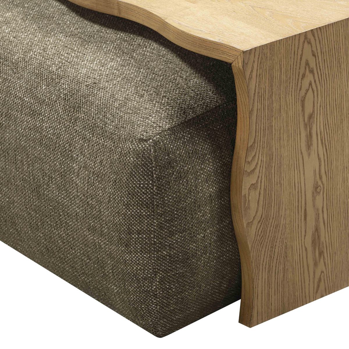 Spencer Olive Green Performance Basketweave Ottoman with Bridge Table - Image 7