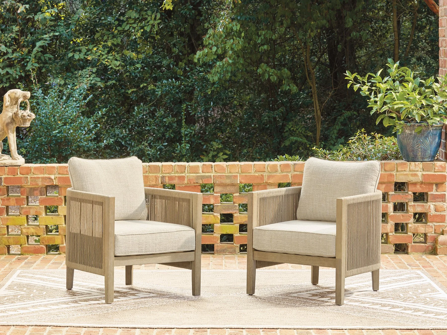 Spooners Cove Outdoor Lounge Chair with Cushion (Set of 2) - Image 2