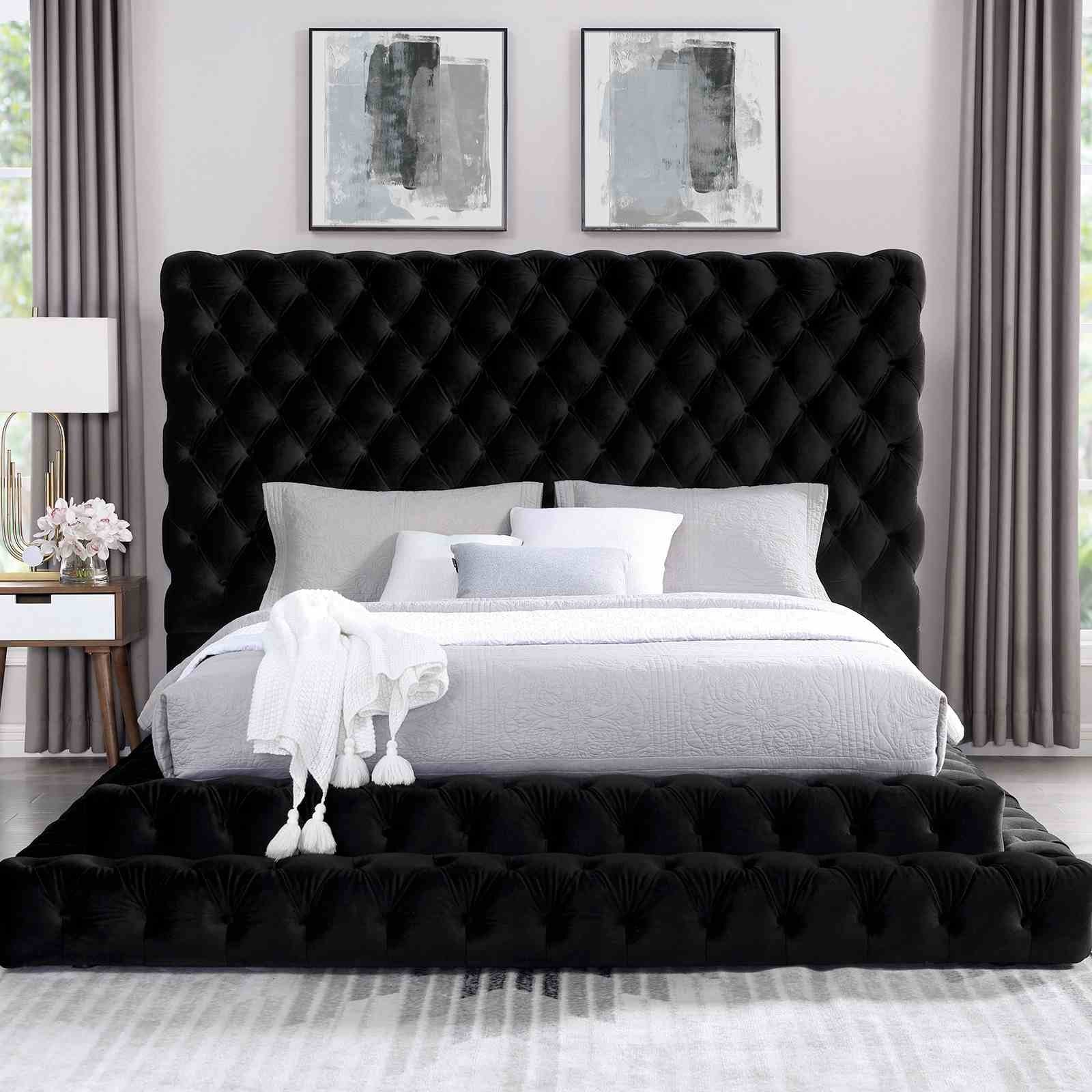 Stefania E.King Bed, Black - Image 3