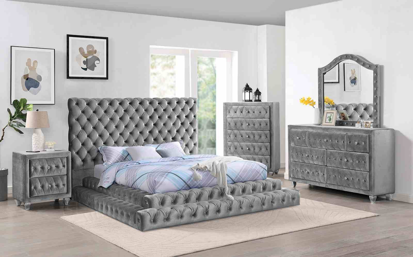 Stefania Queen Bed, Gray - Image 2