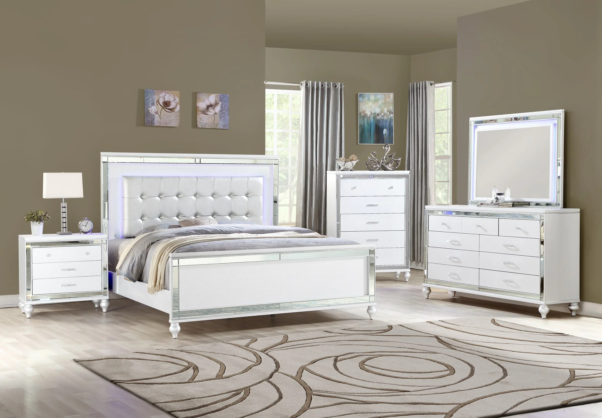 Sterling 4 Pc Full Bed White - Image 2