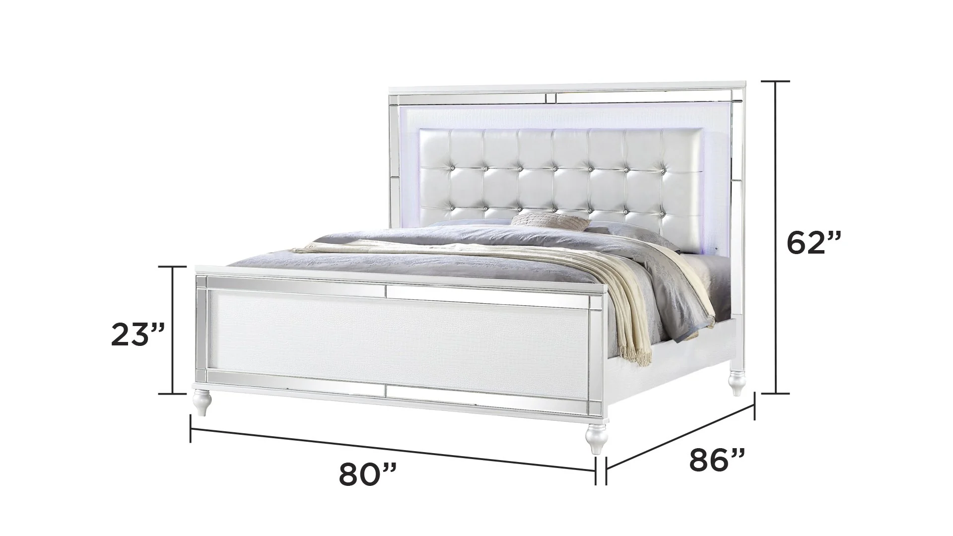Sterling 4 Pc king Bed White - Image 4
