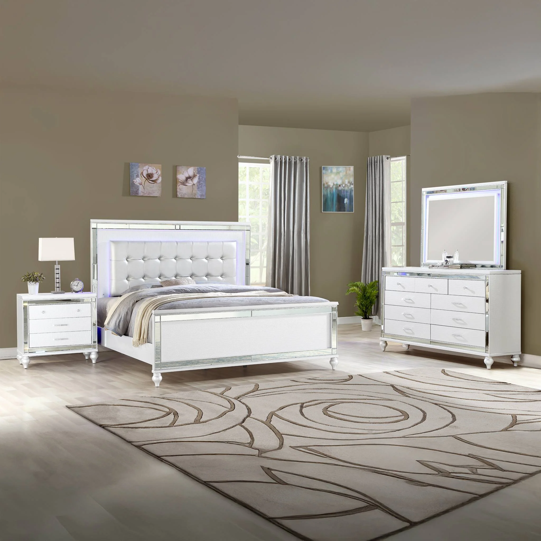 Sterling 4 Pc Queen Bed White - Image 17