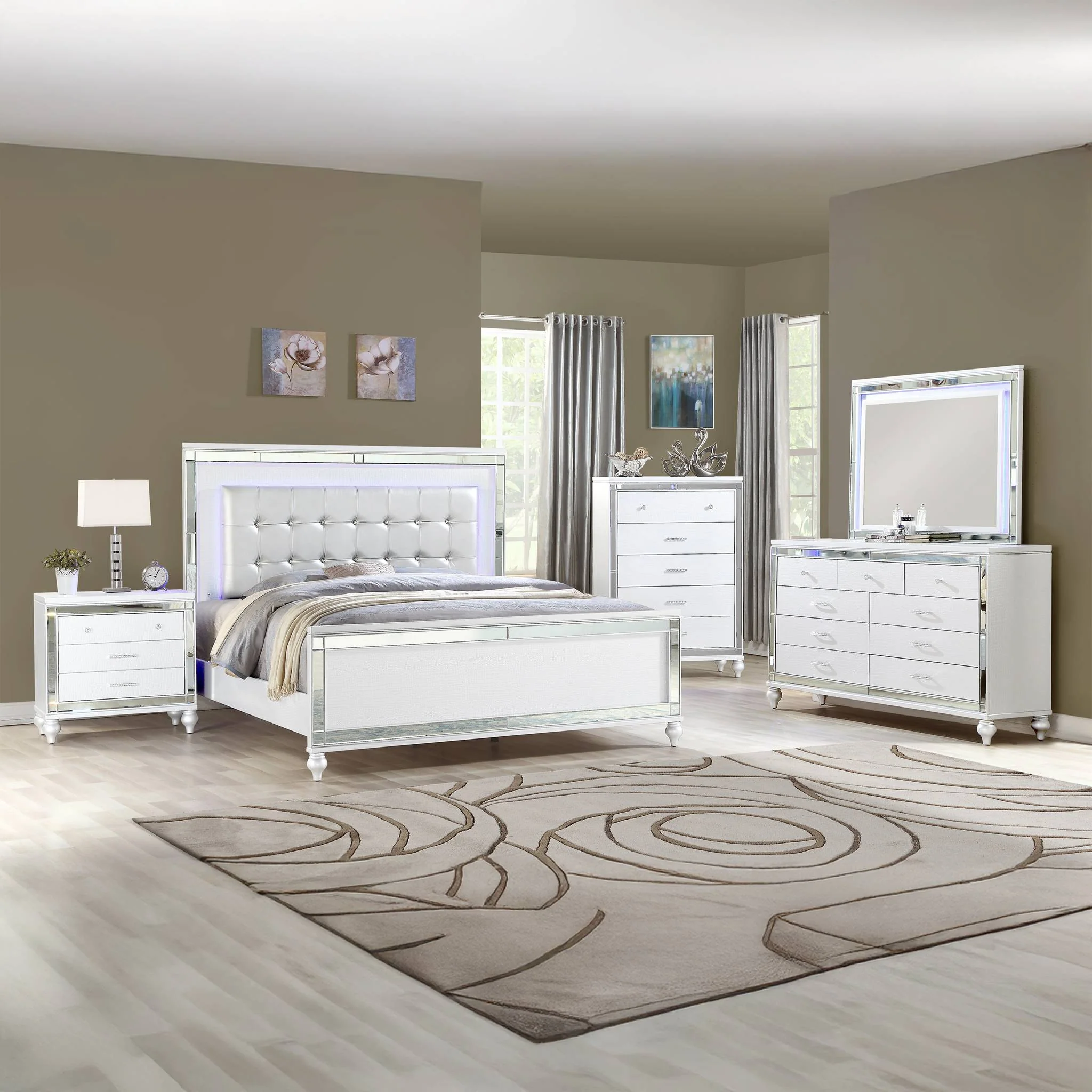 Sterling 5 Pc king Bed White - Image 22
