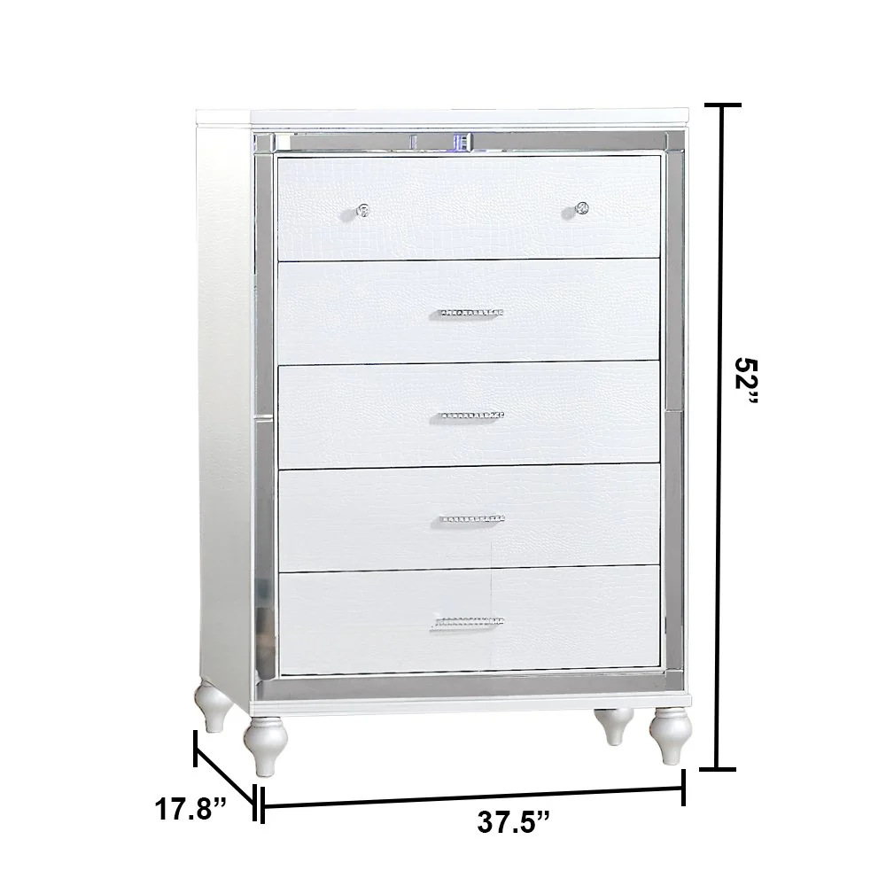 Sterling 5 Pc Queen Bed White - Image 18