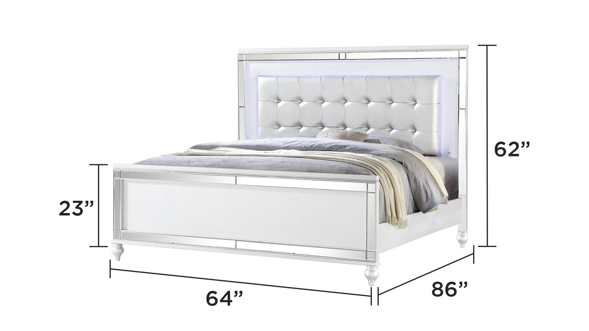 Sterling 5 Pc Queen Bed White - Image 4
