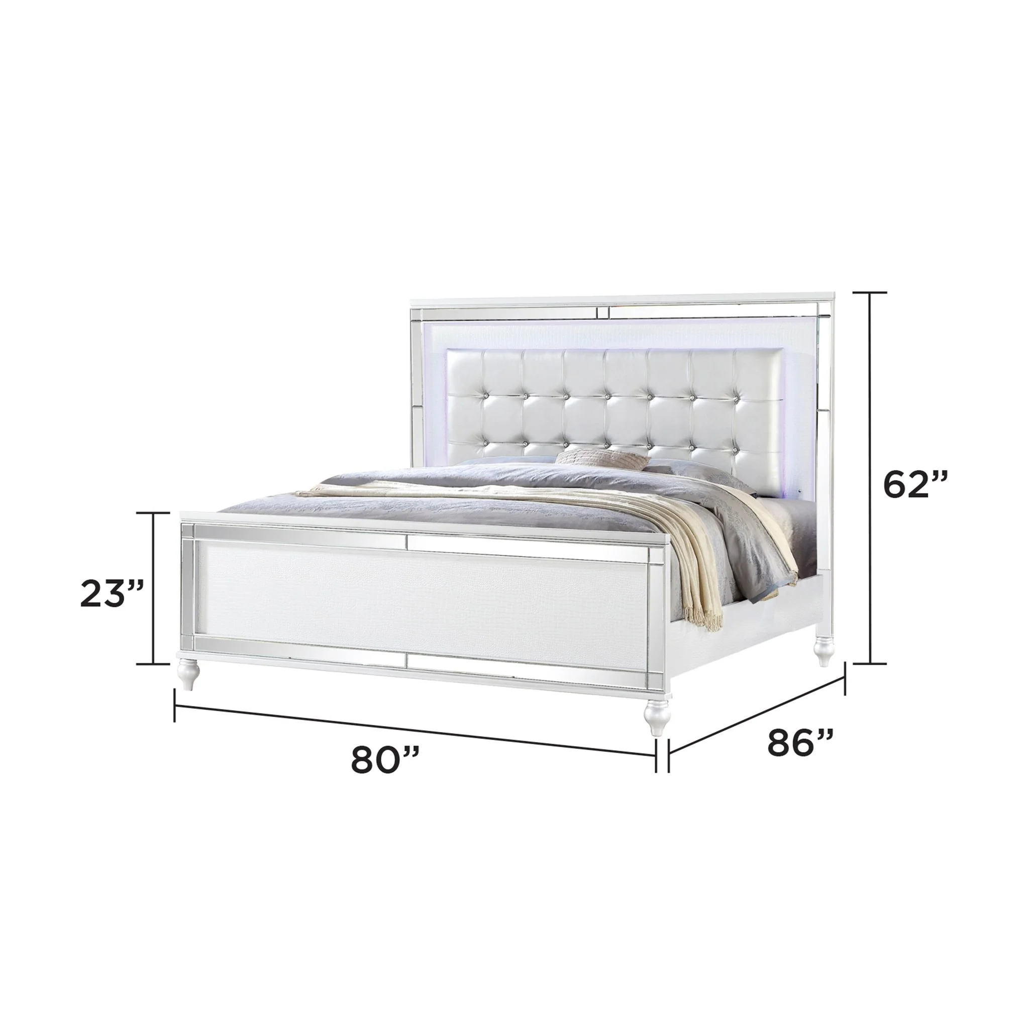 Sterling King Bed White - Image 4