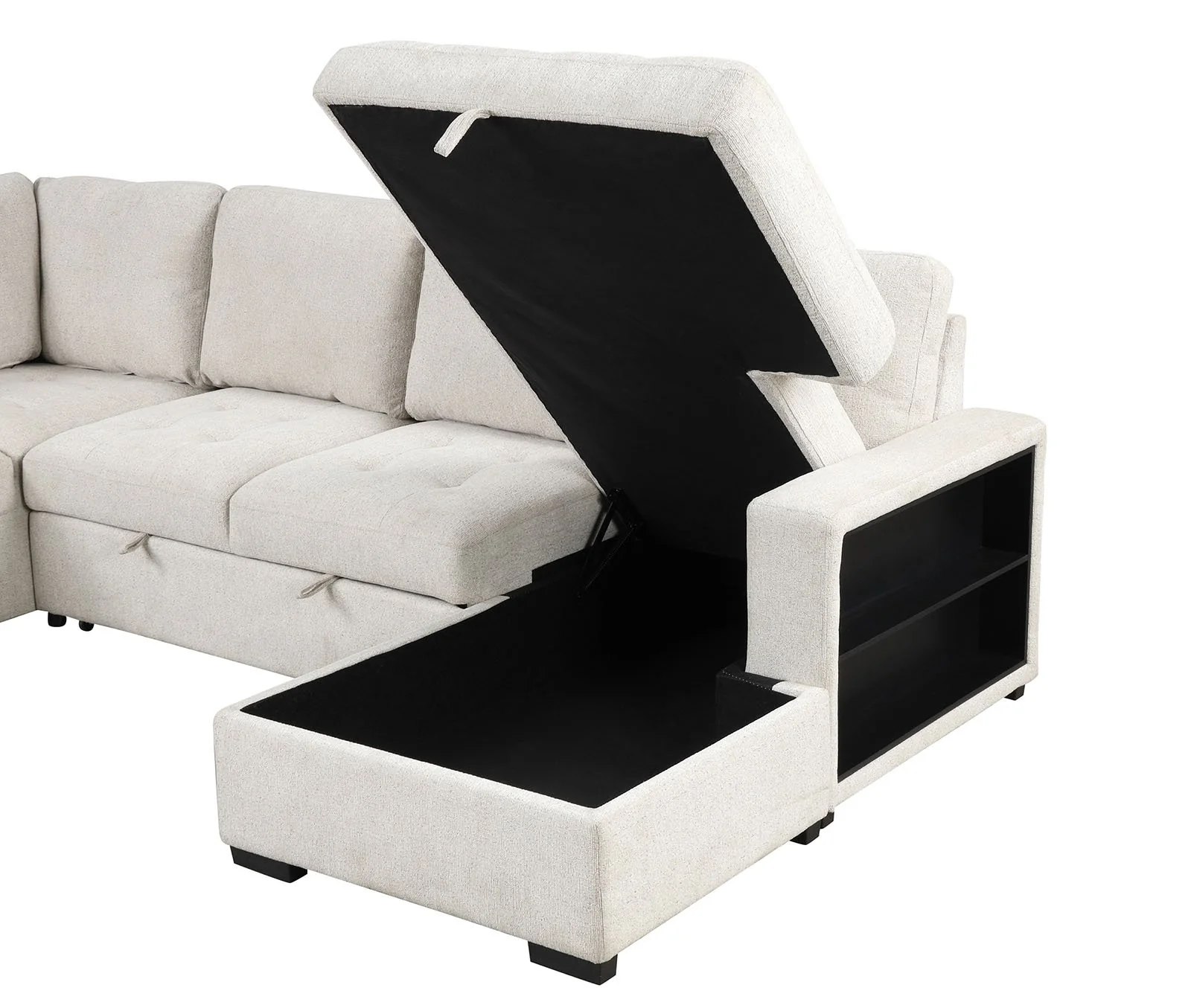 Stockwell Sleeper Sofa Sectional, Beige - Image 5