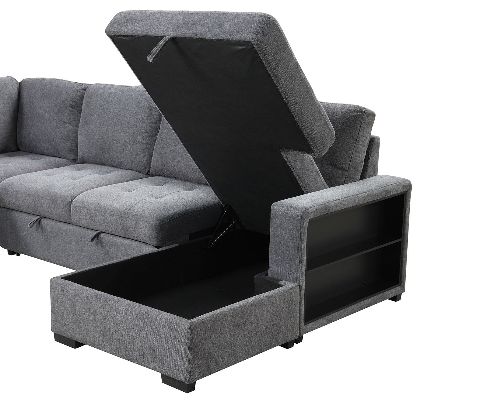 Stockwell Sleeper Sofa Sectional, Dark Gray - Image 5