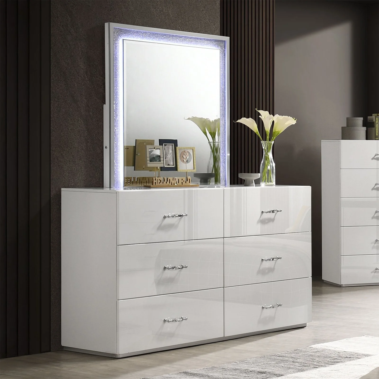 Stoholm Mirror w/ LED, White - Image 2