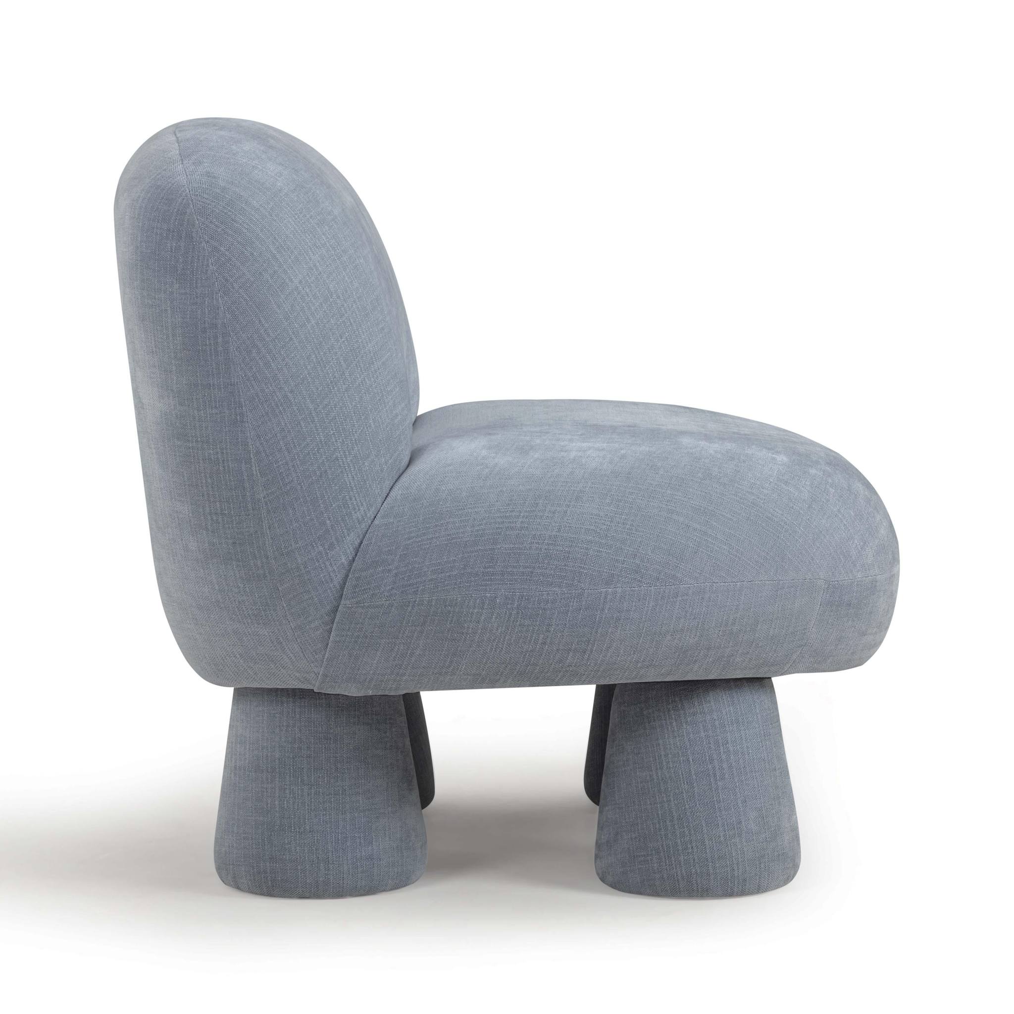 Stomp Blue Upcycled Chenille Accent Chair - Image 3