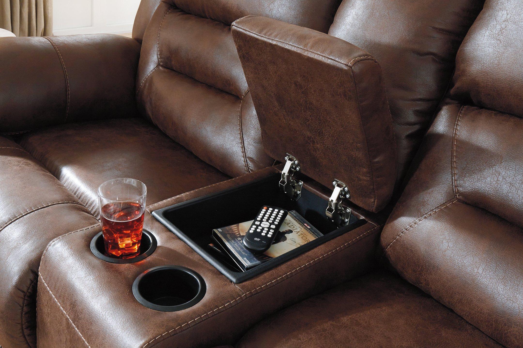 Stoneland Reclining Loveseat with Console - Image 7