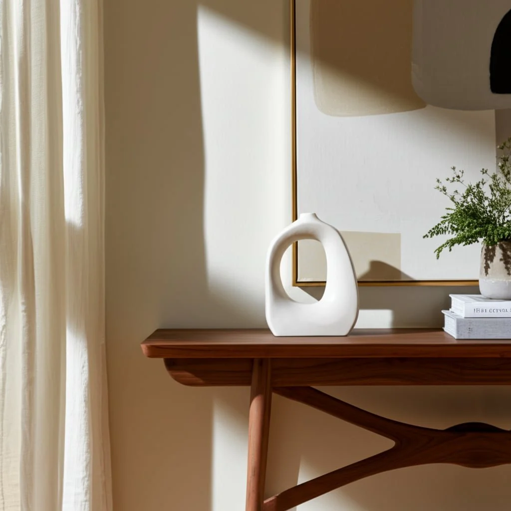 Stoneware 11" Curvy Cut-out Vase, Cotton - Image 11