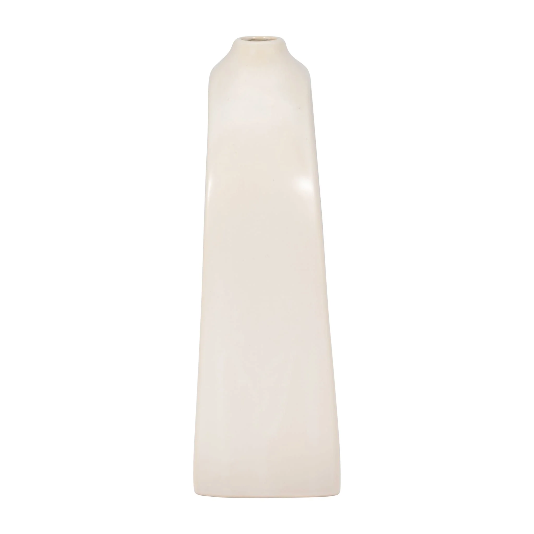 Stoneware 11" Curvy Cut-out Vase, Cotton - Image 3