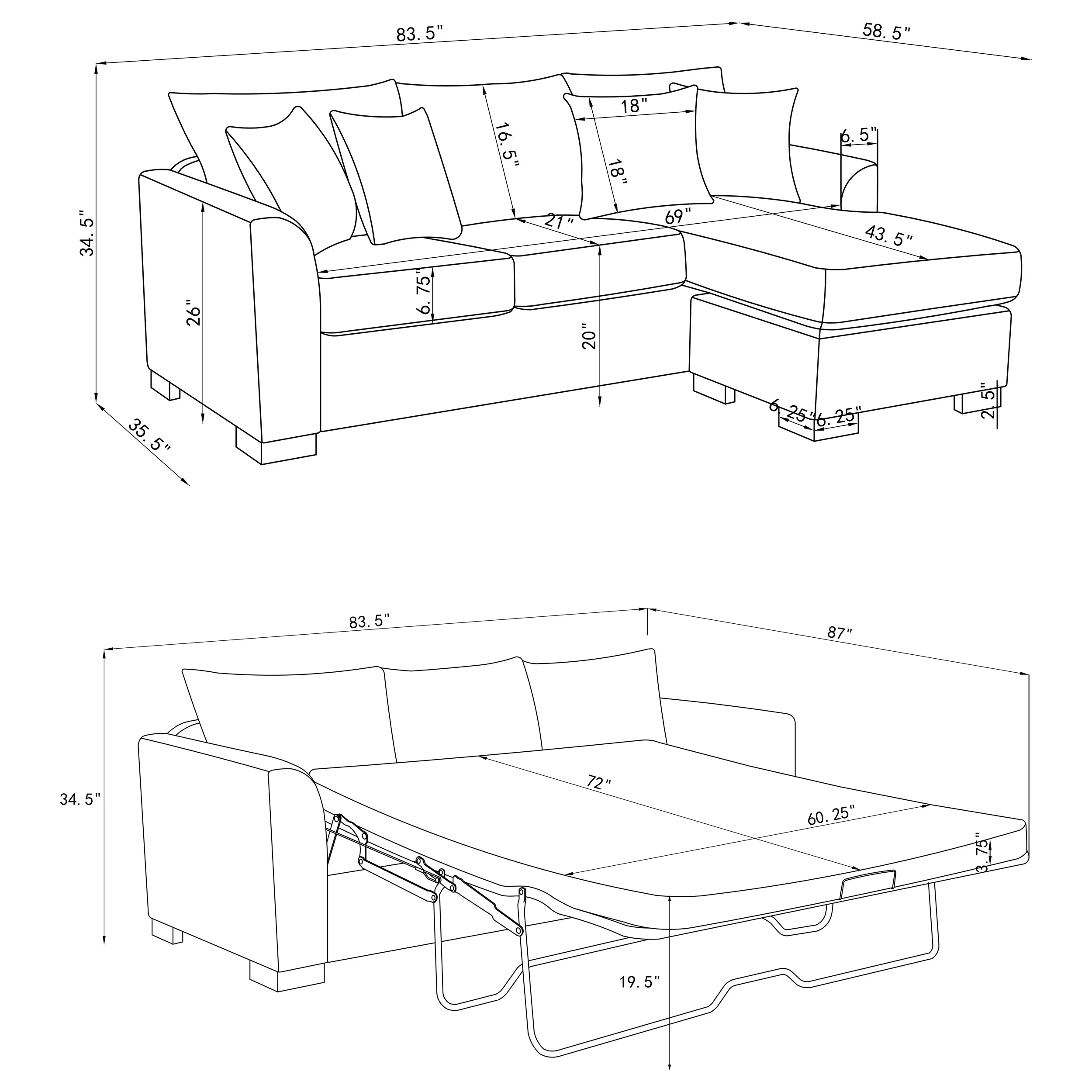 Storey Fold-Out Sleeper Sectional Sofa - Image 57