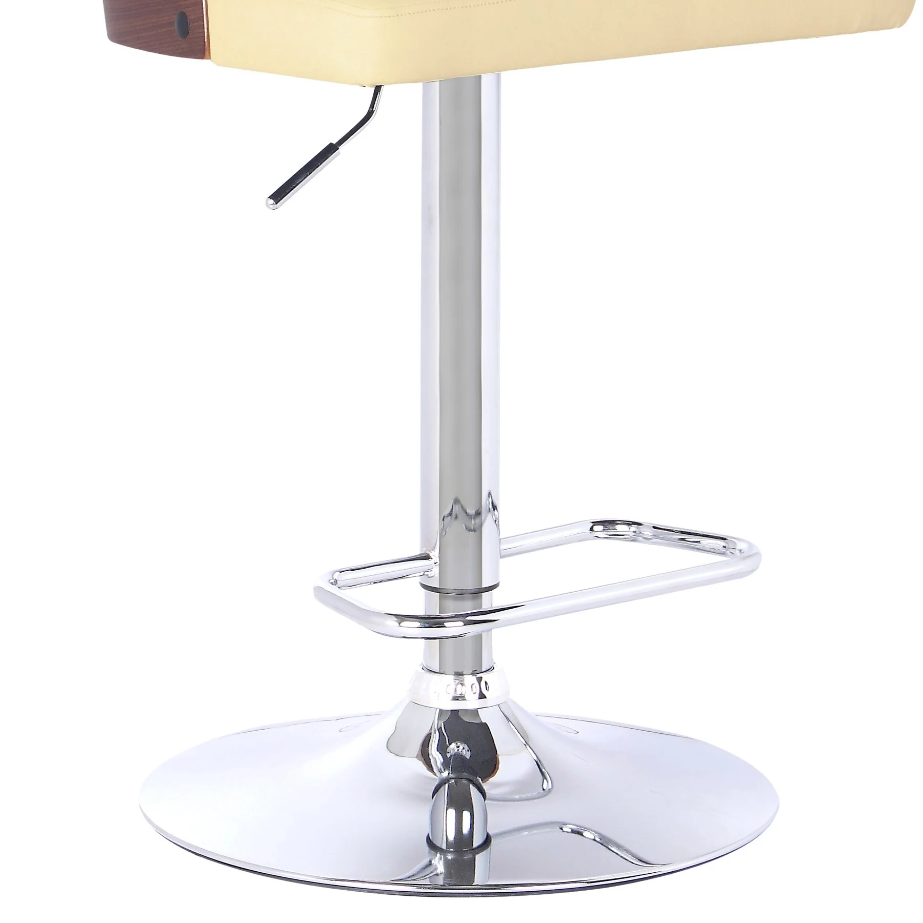 Storm Barstool in Chrome finish with Walnut wood and Cream Faux Leather - Image 3