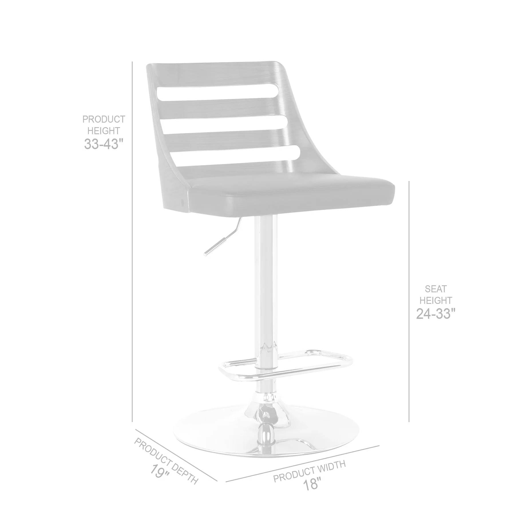 Storm Barstool in Chrome finish with Walnut wood and Cream Faux Leather - Image 4