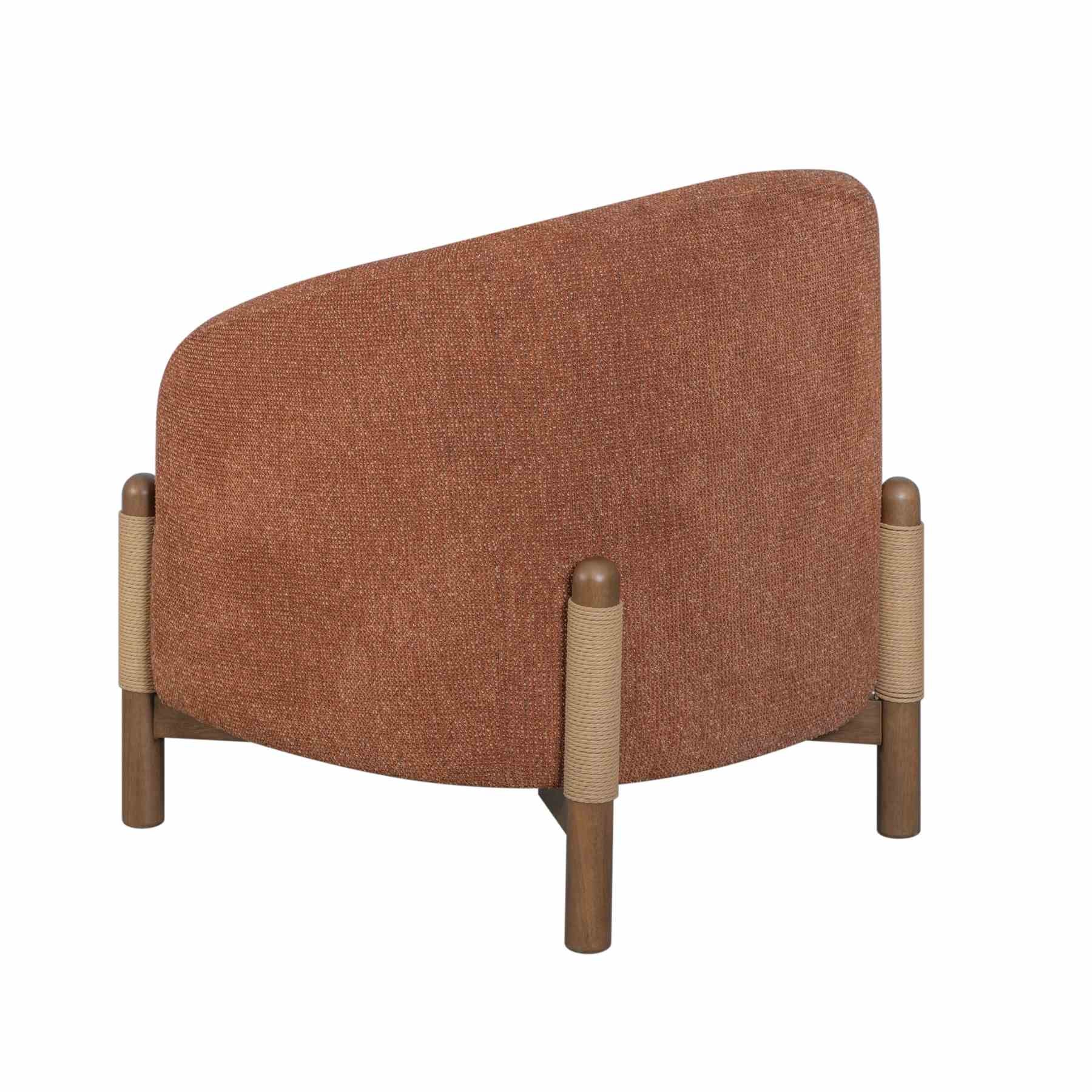 Stormy Accent Chair in Salted Rust Fabric with Chestnut Brown Finish - Image 2