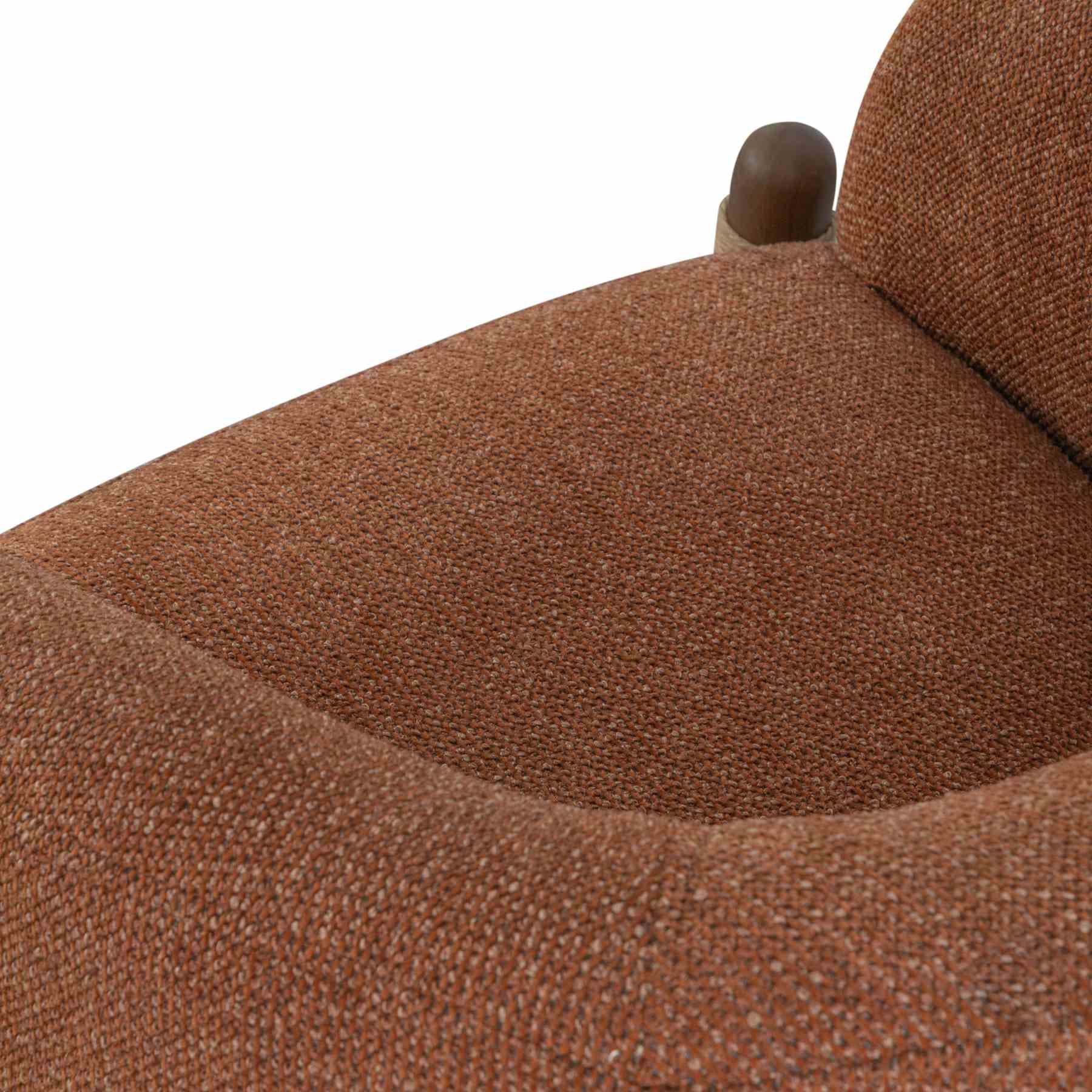 Stormy Accent Chair in Salted Rust Fabric with Chestnut Brown Finish - Image 5