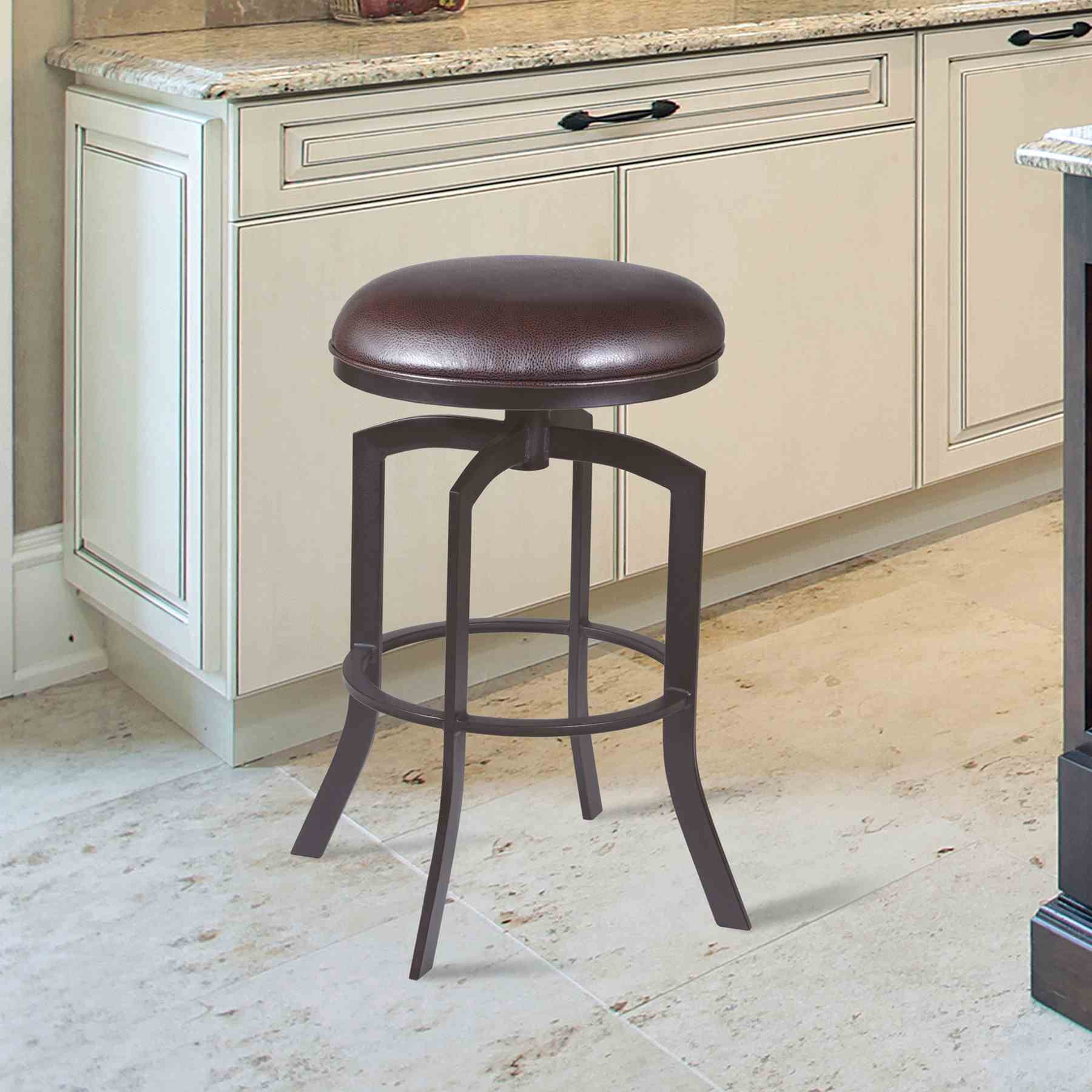 Studio 26" Counter Height Barstool in Auburn Bay finish with Brown Faux Leather - Image 4