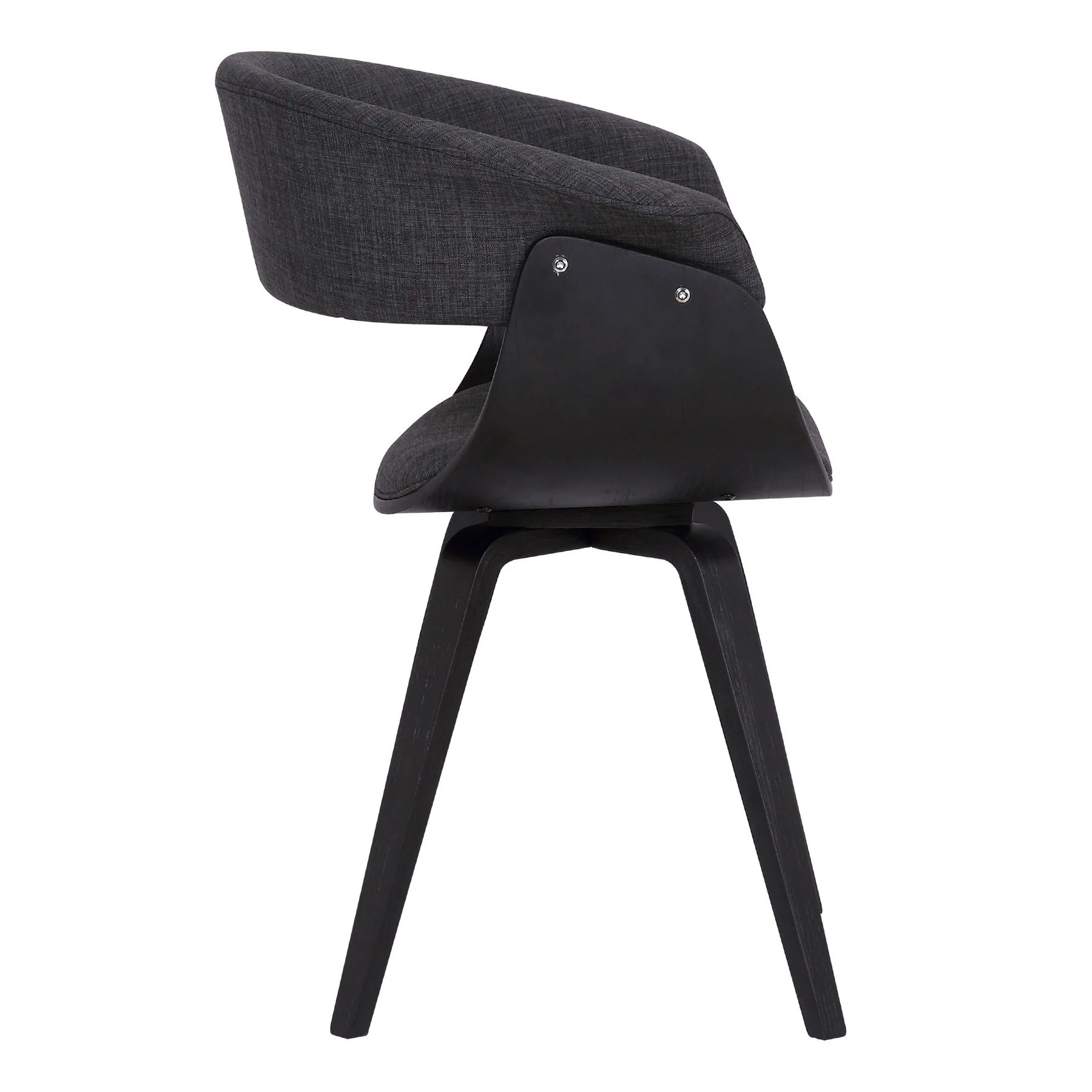 Summer Contemporary Dining Chair in Black Brush Wood Finish and Charcoal Fabric - Image 3
