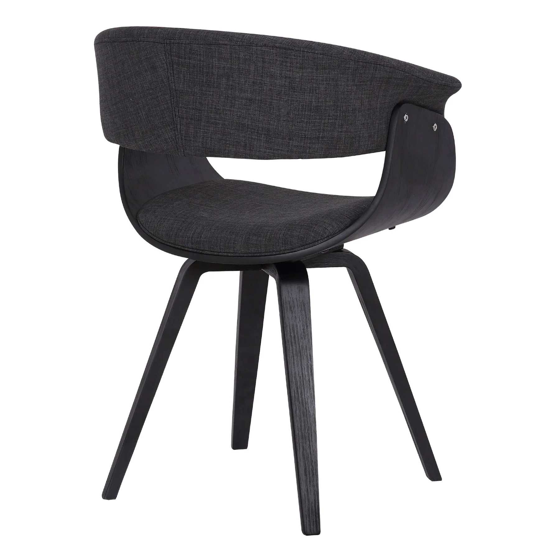 Summer Contemporary Dining Chair in Black Brush Wood Finish and Charcoal Fabric - Image 4
