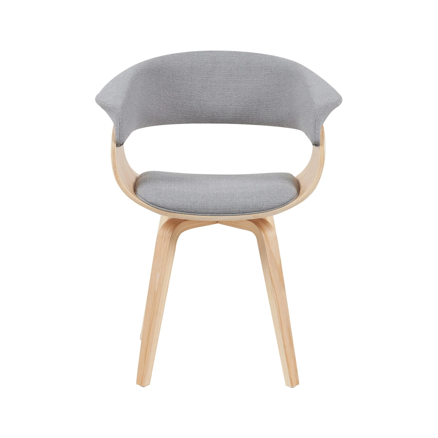 Summer Mid-Century Upholstered Dining Chair in Grey and Patterned Oak Finish - Image 2