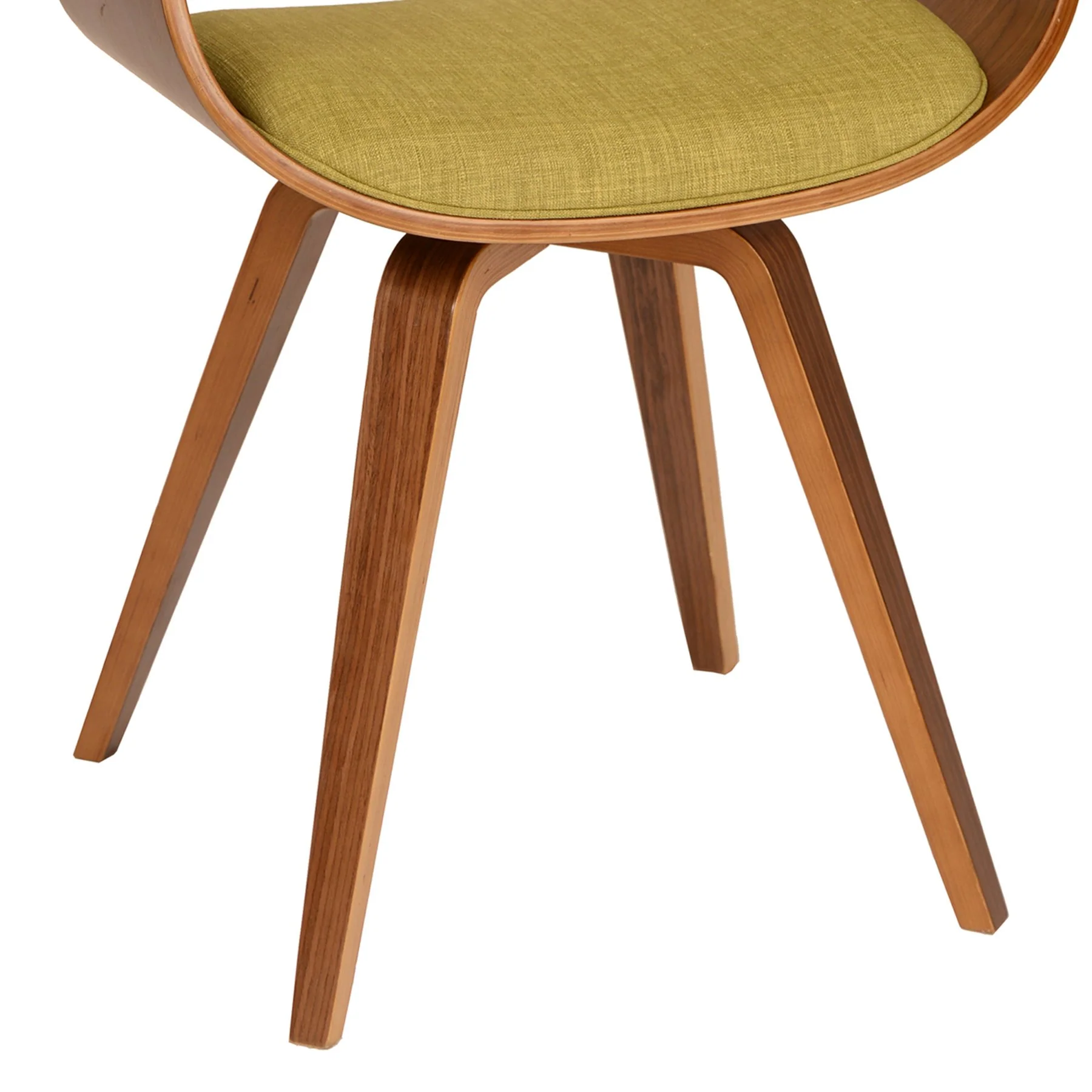 Summer Modern Chair In Green Fabric and Walnut Wood - Image 3