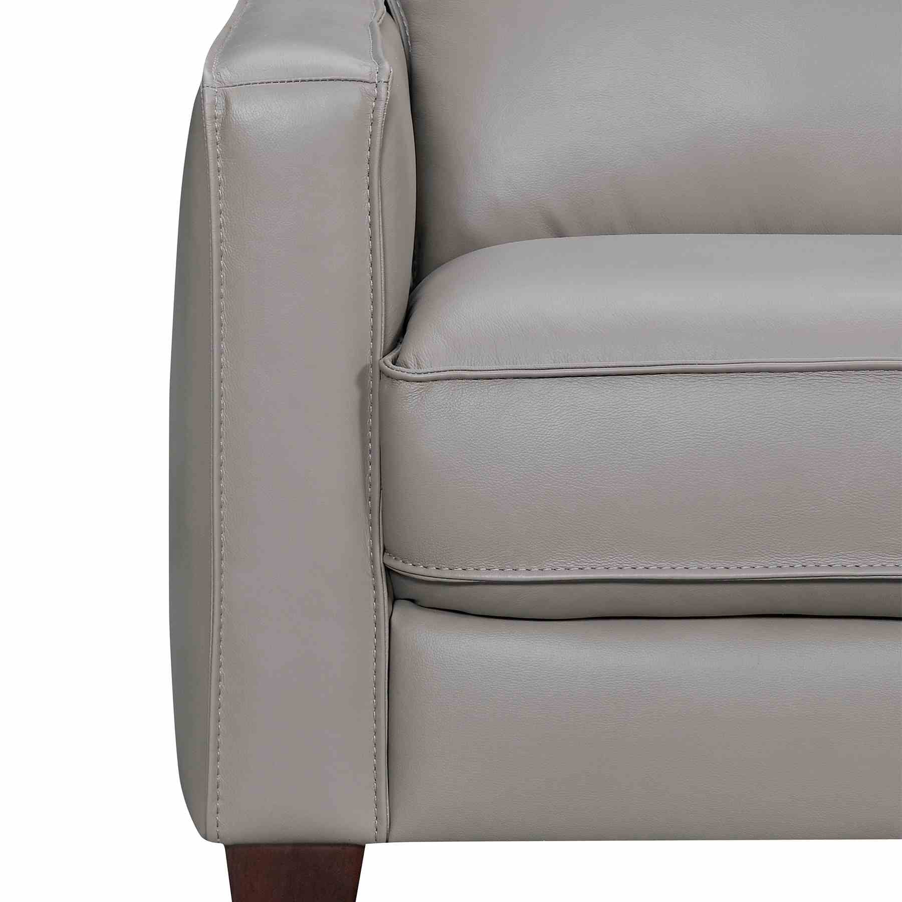 Summit 3 Piece Greige Leather Sectional Sofa - Image 4