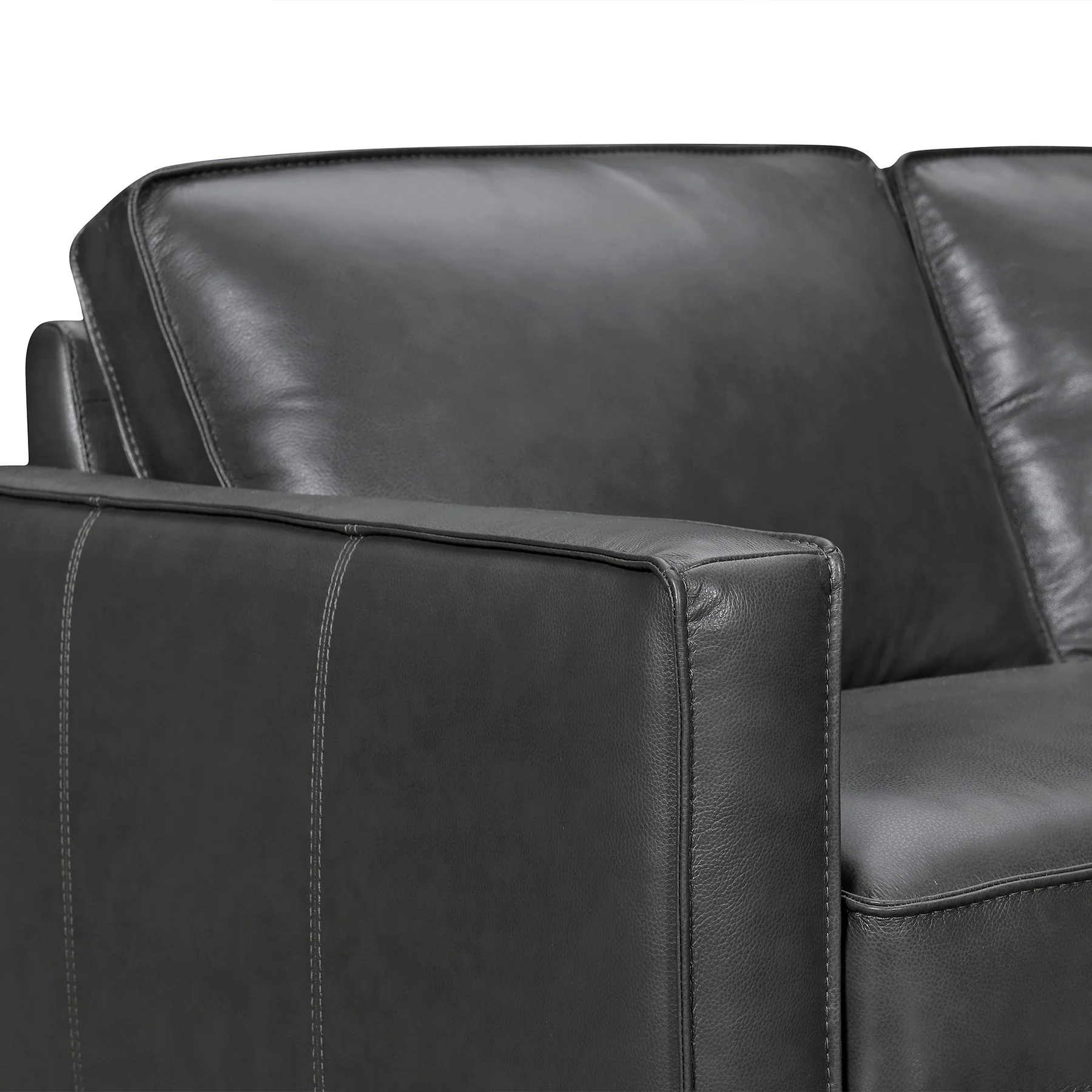 Summit 3 Piece Pewter Leather Sectional Sofa - Image 5