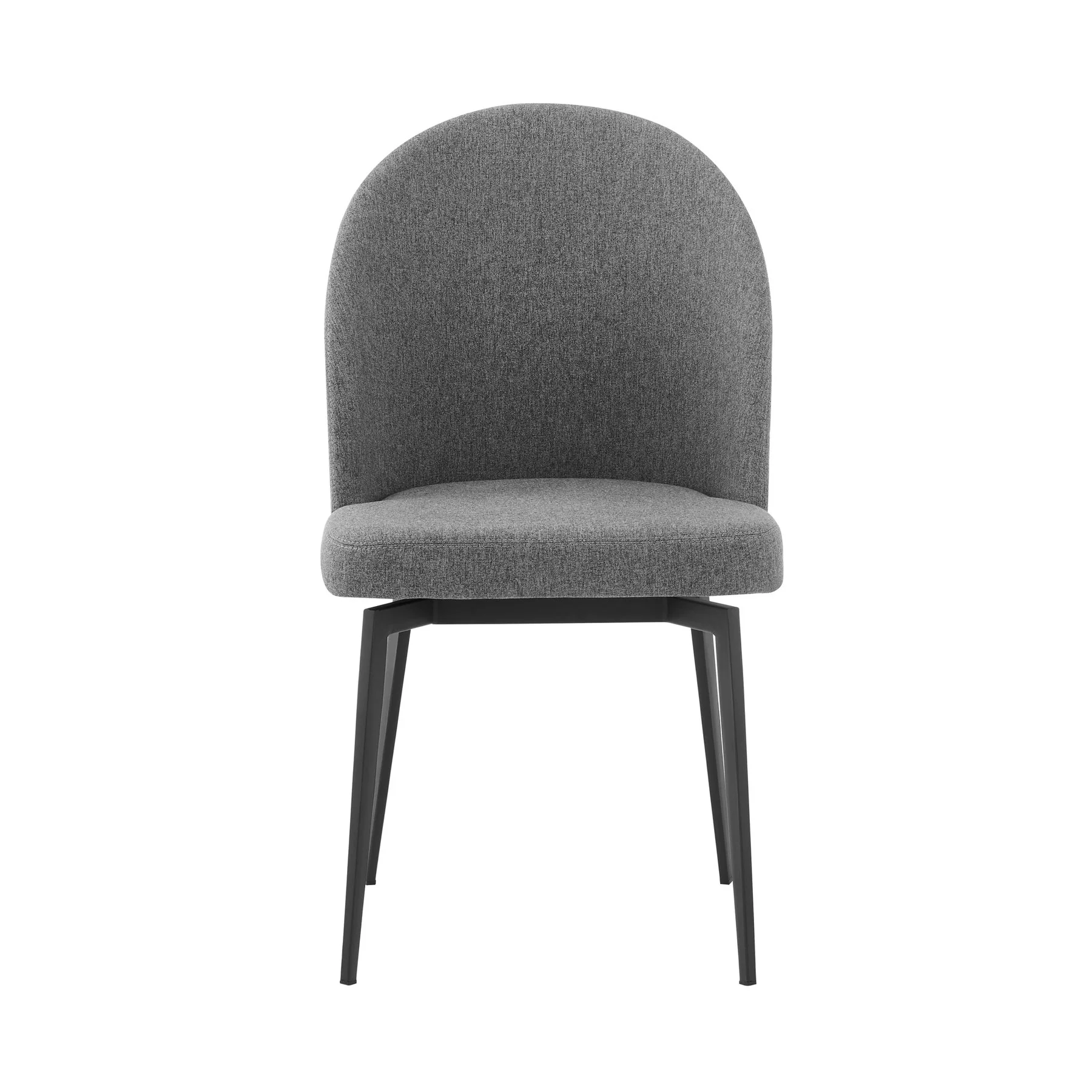Sunny Swivel Gray Fabric and Metal Dining Room Chairs - Set of 2 - Image 2