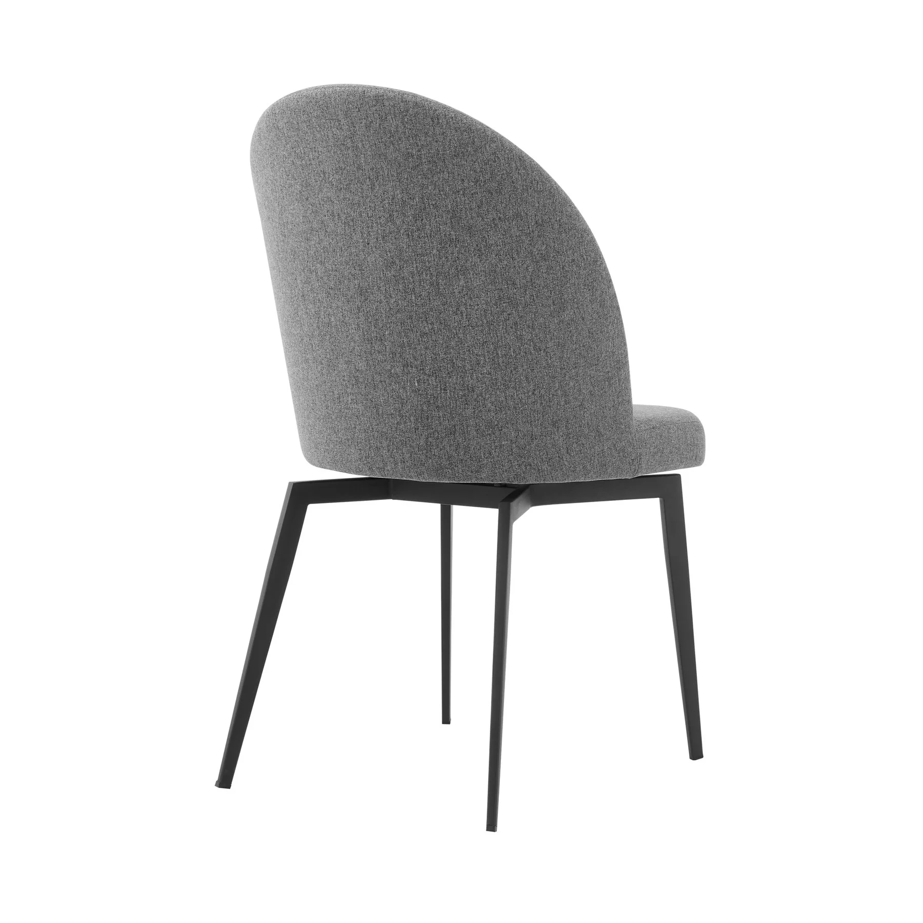 Sunny Swivel Gray Fabric and Metal Dining Room Chairs - Set of 2 - Image 3