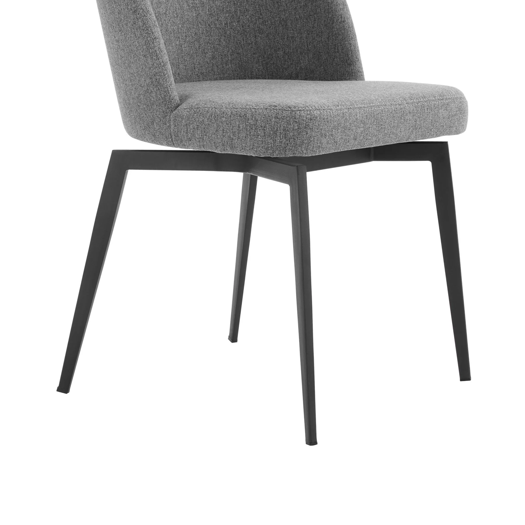 Sunny Swivel Gray Fabric and Metal Dining Room Chairs - Set of 2 - Image 6