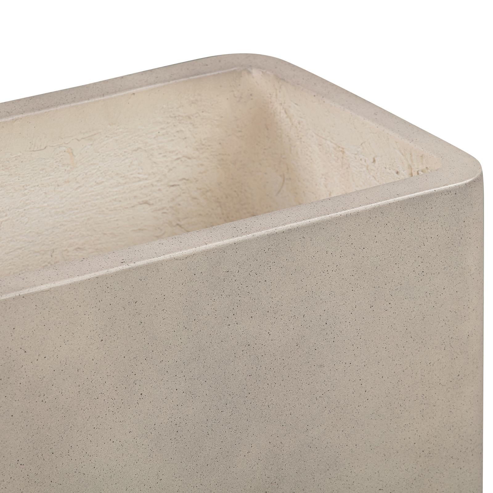 Sunstone Indoor or Outdoor Planter in White Concrete - Image 3