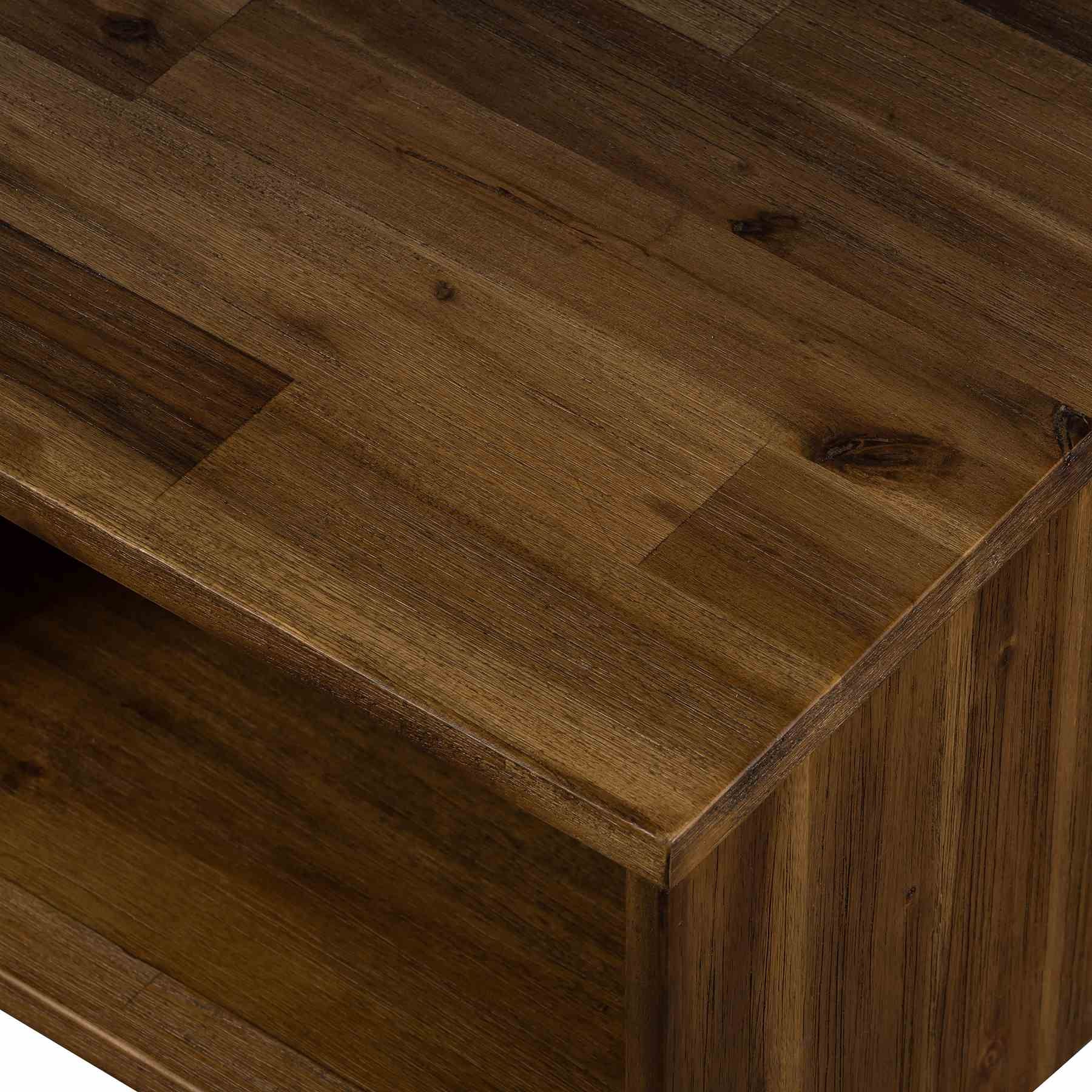 Superb Rustic Oak Coffee Table with Drawer - Image 7
