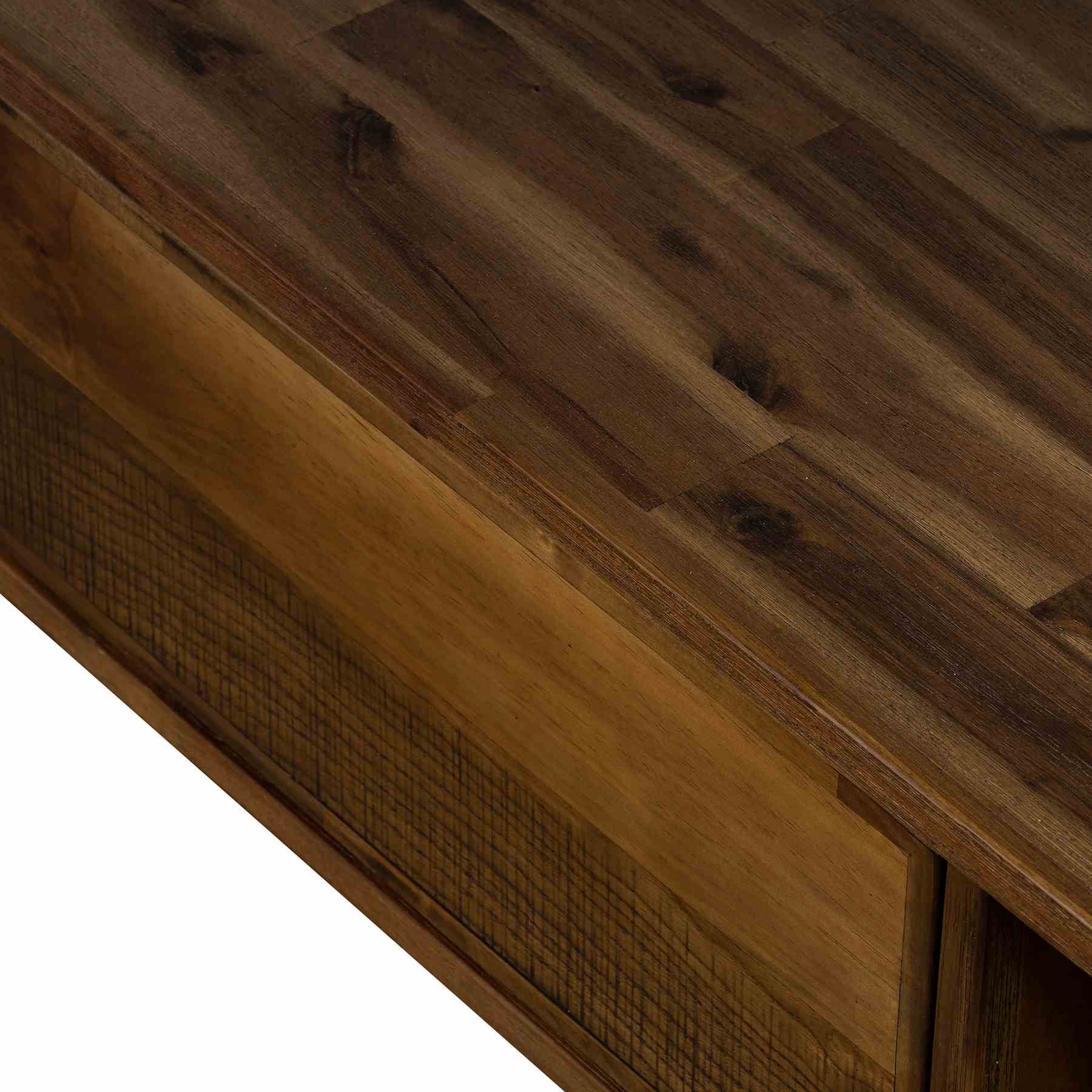 Superb Rustic Oak Coffee Table with Drawer - Image 8