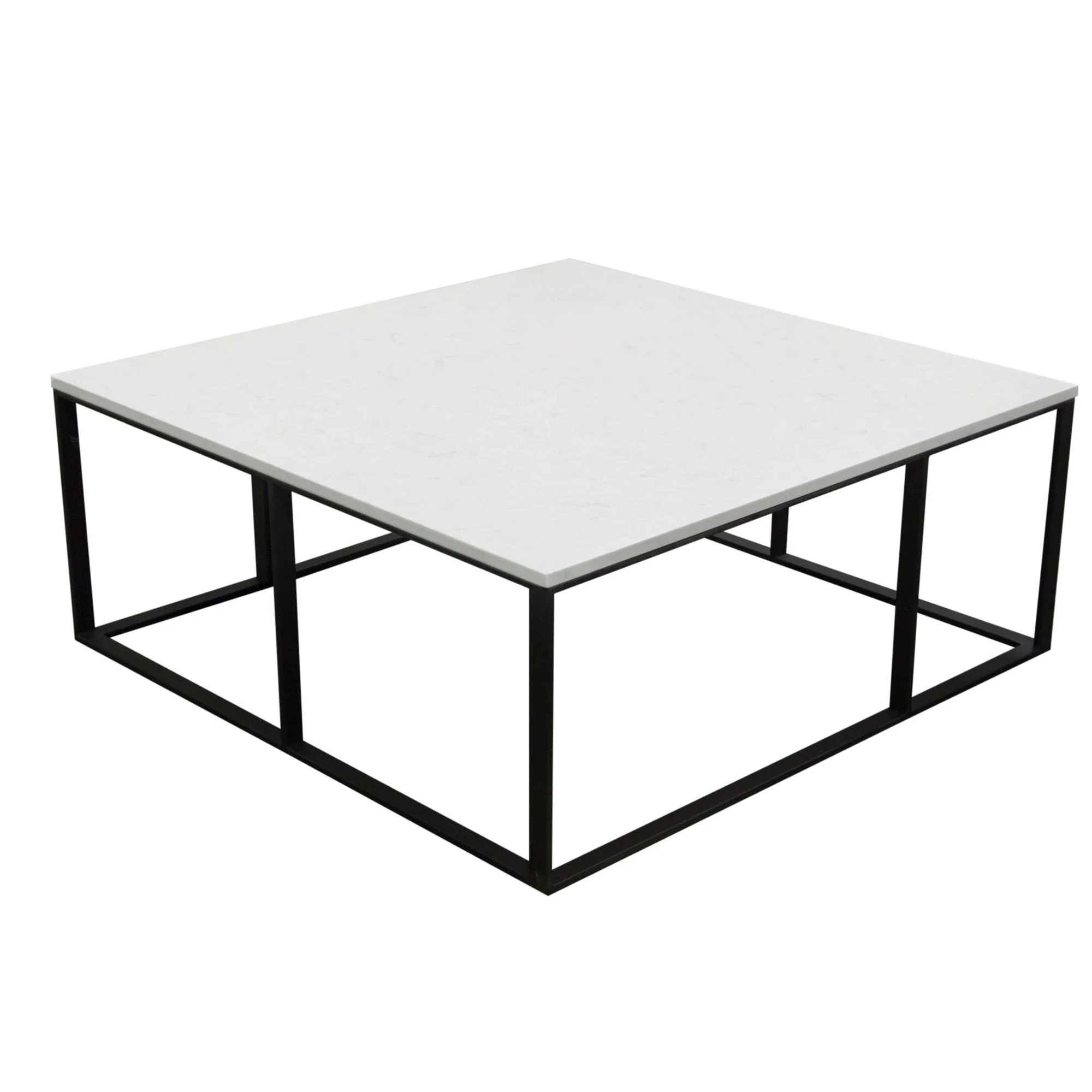 Surface Square Cocktail Table w/ Engineered Marble Top & Black Powder Coated Metal Base by Diamond Sofa - Image 6