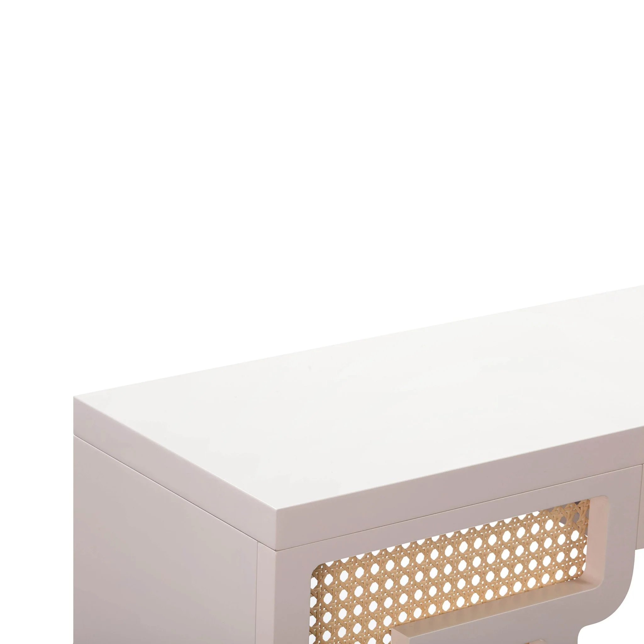 Suzie Cream & Rattan Console Table - Image 4