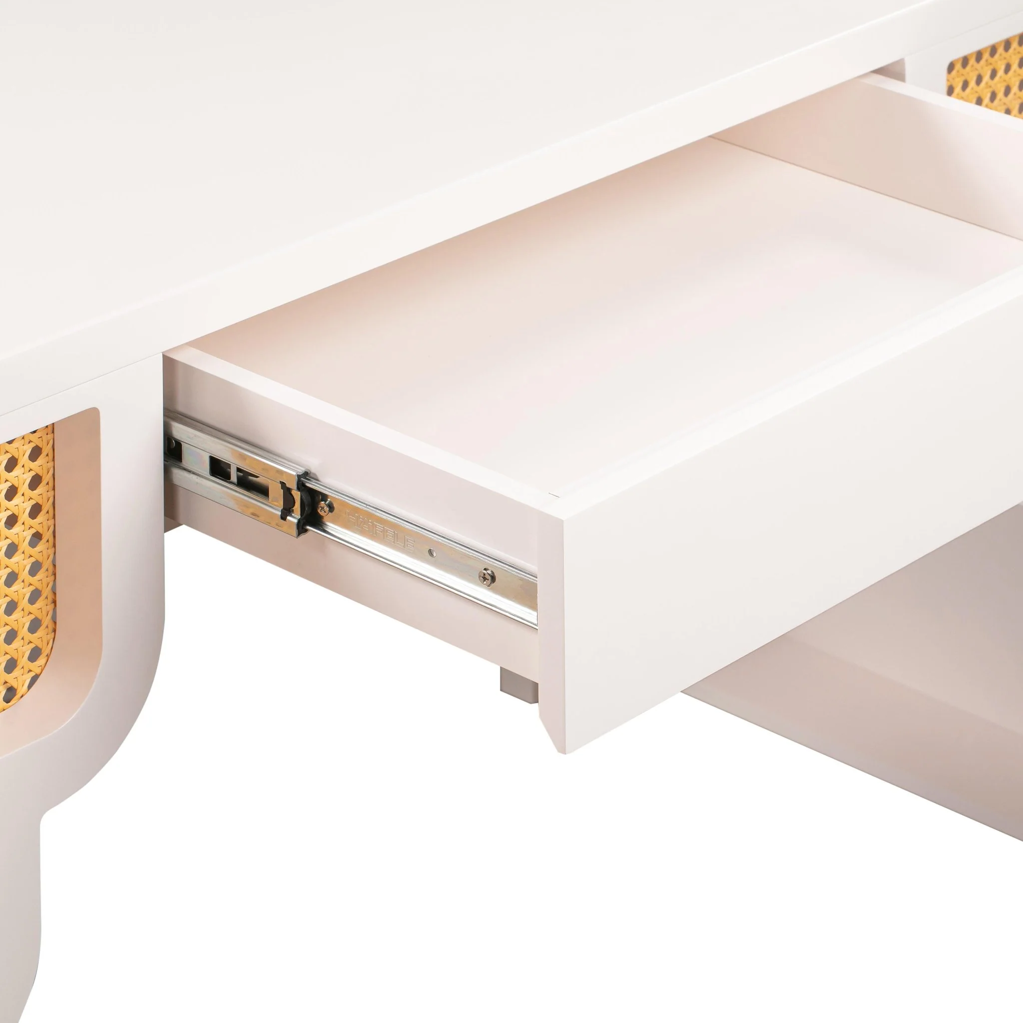 Suzie Cream & Rattan Executive Desk - Image 6