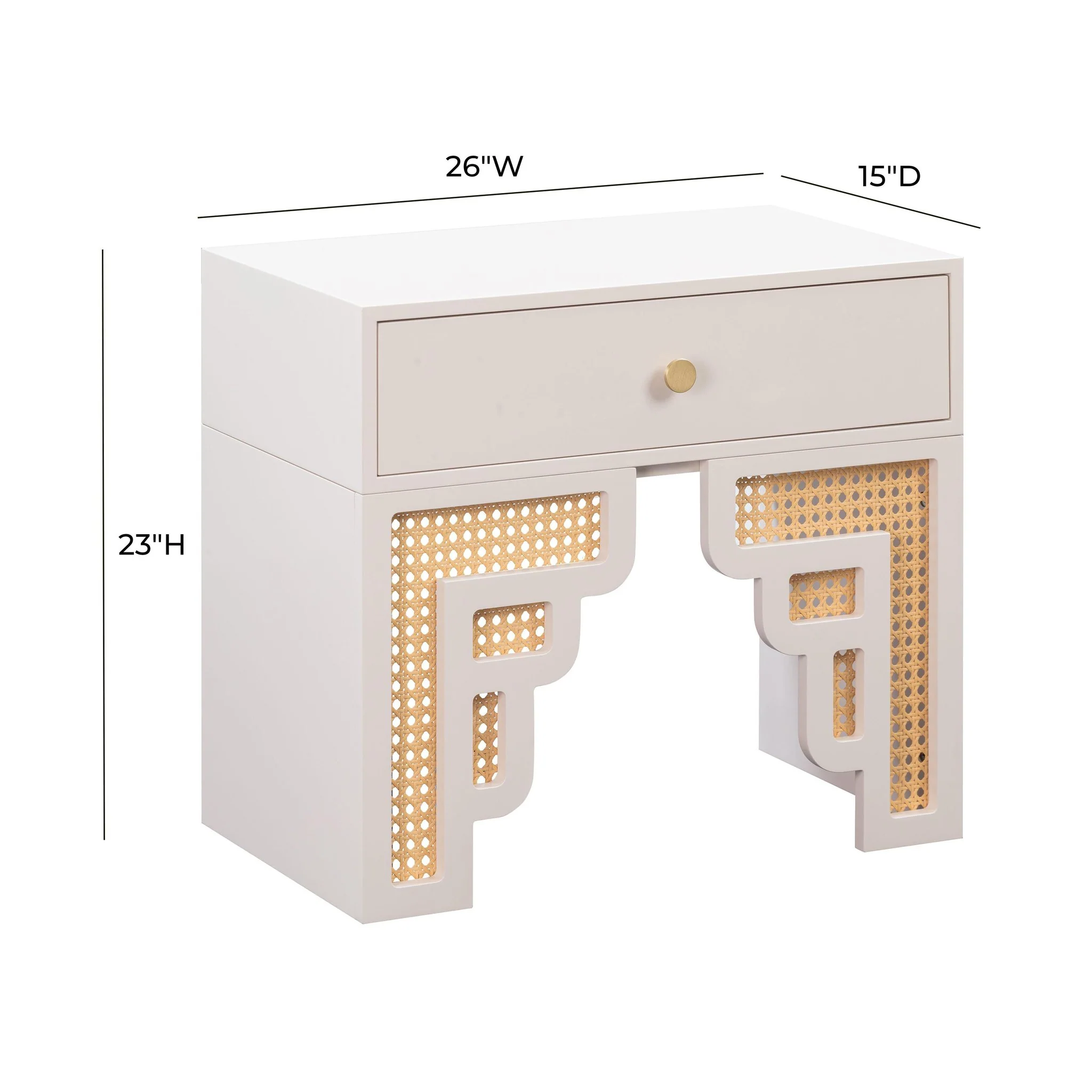 Suzie Cream & Rattan Nightstand - Image 6