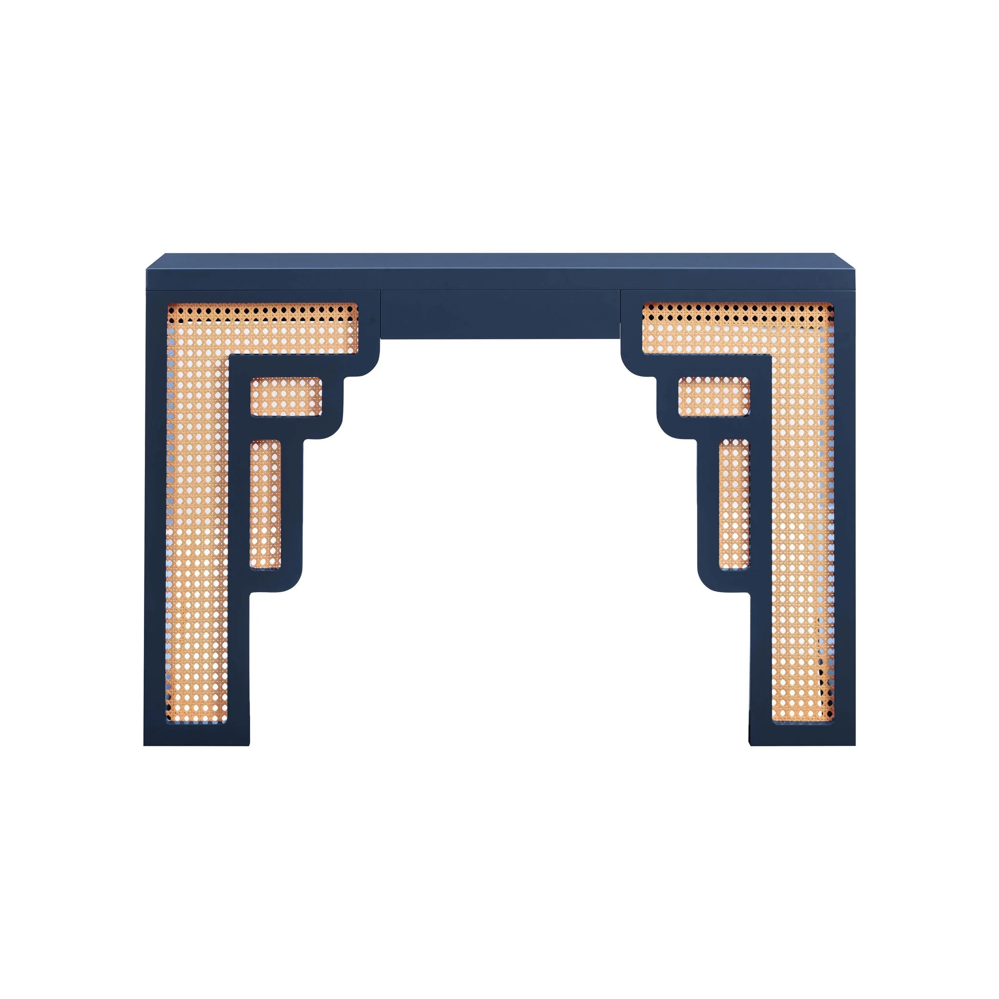 Suzie Navy & Rattan Console Table - Image 3