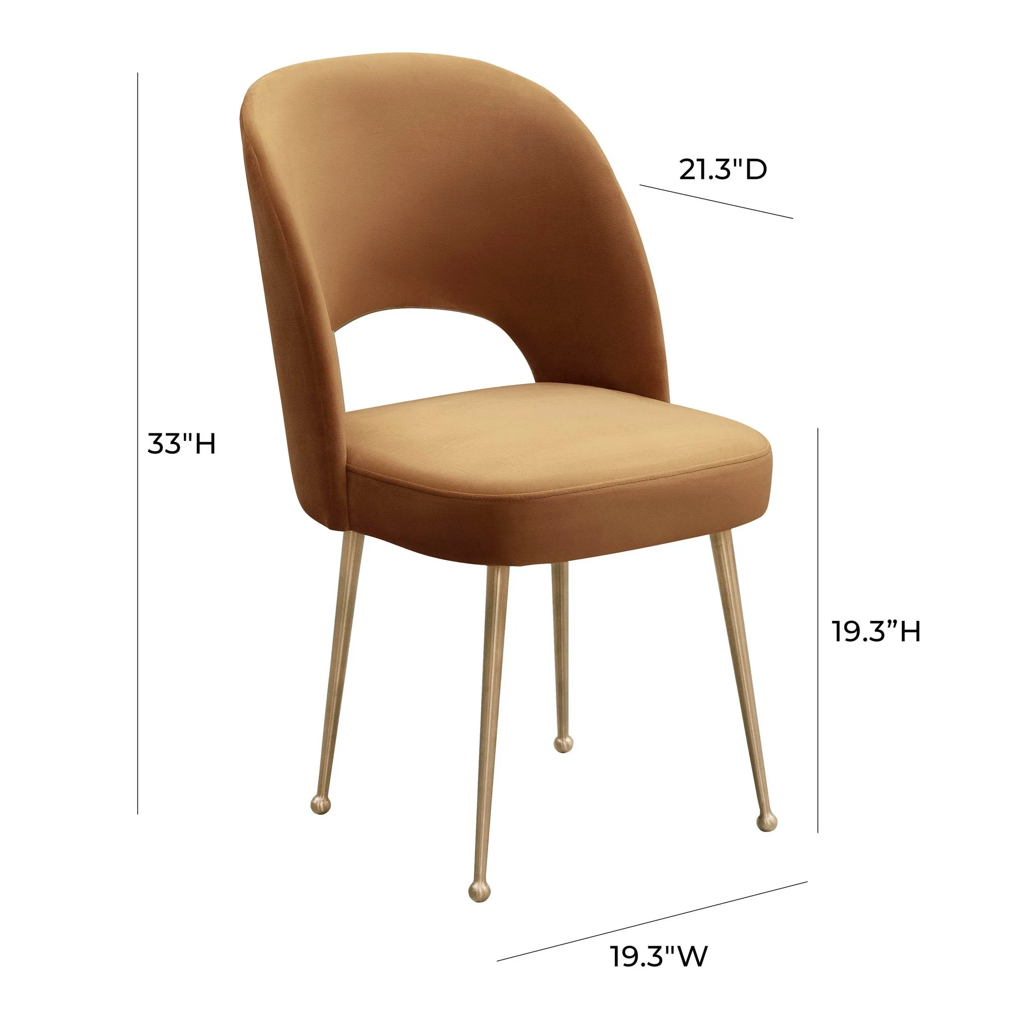 Swell Cognac Velvet Chair - Image 6