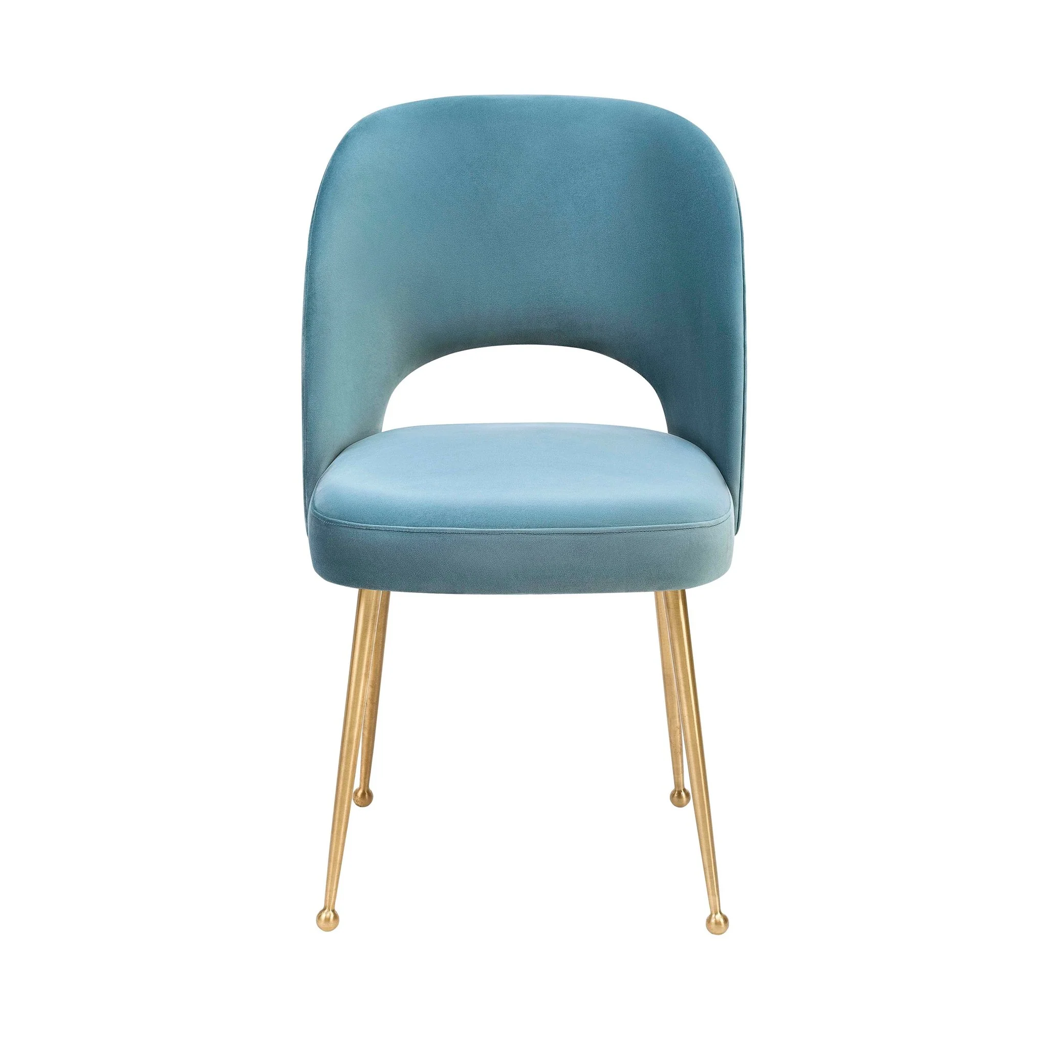Swell Sea Blue Velvet Chair - Image 3