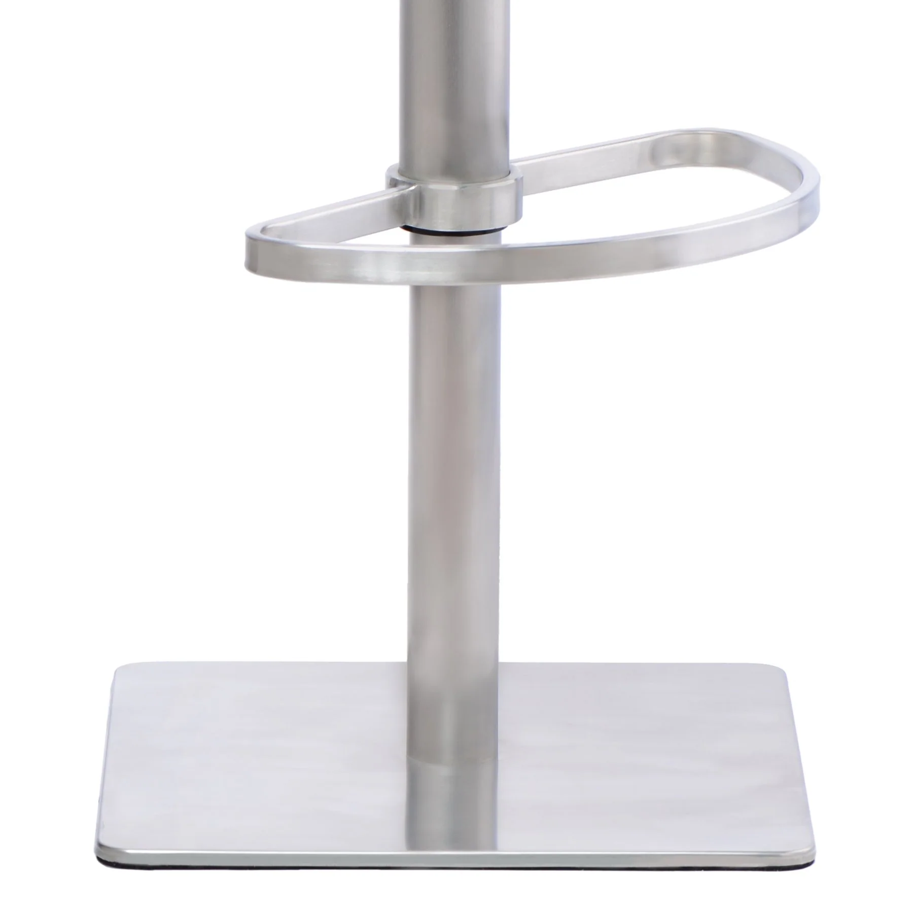 Sydney Adjustable Barstool in Brushed Stainless Steel with Vintage Gray Faux Leather and Walnut Wood Back - Image 6