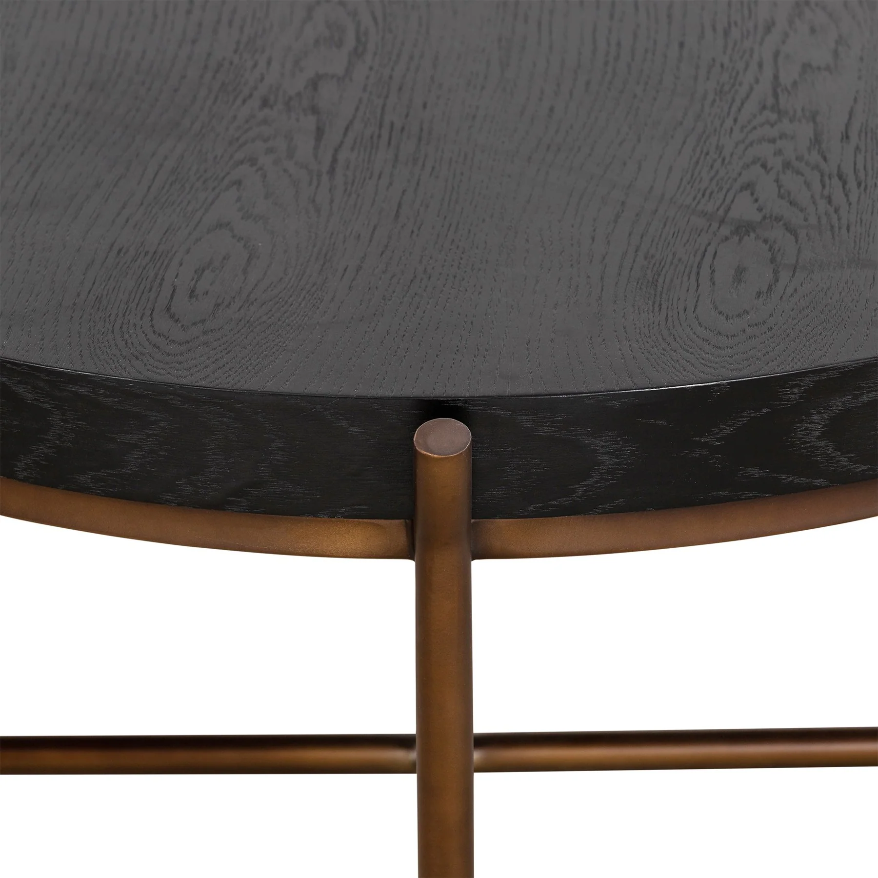 Sylvie Brushed Oak and Metal Round Coffee Table - Image 3