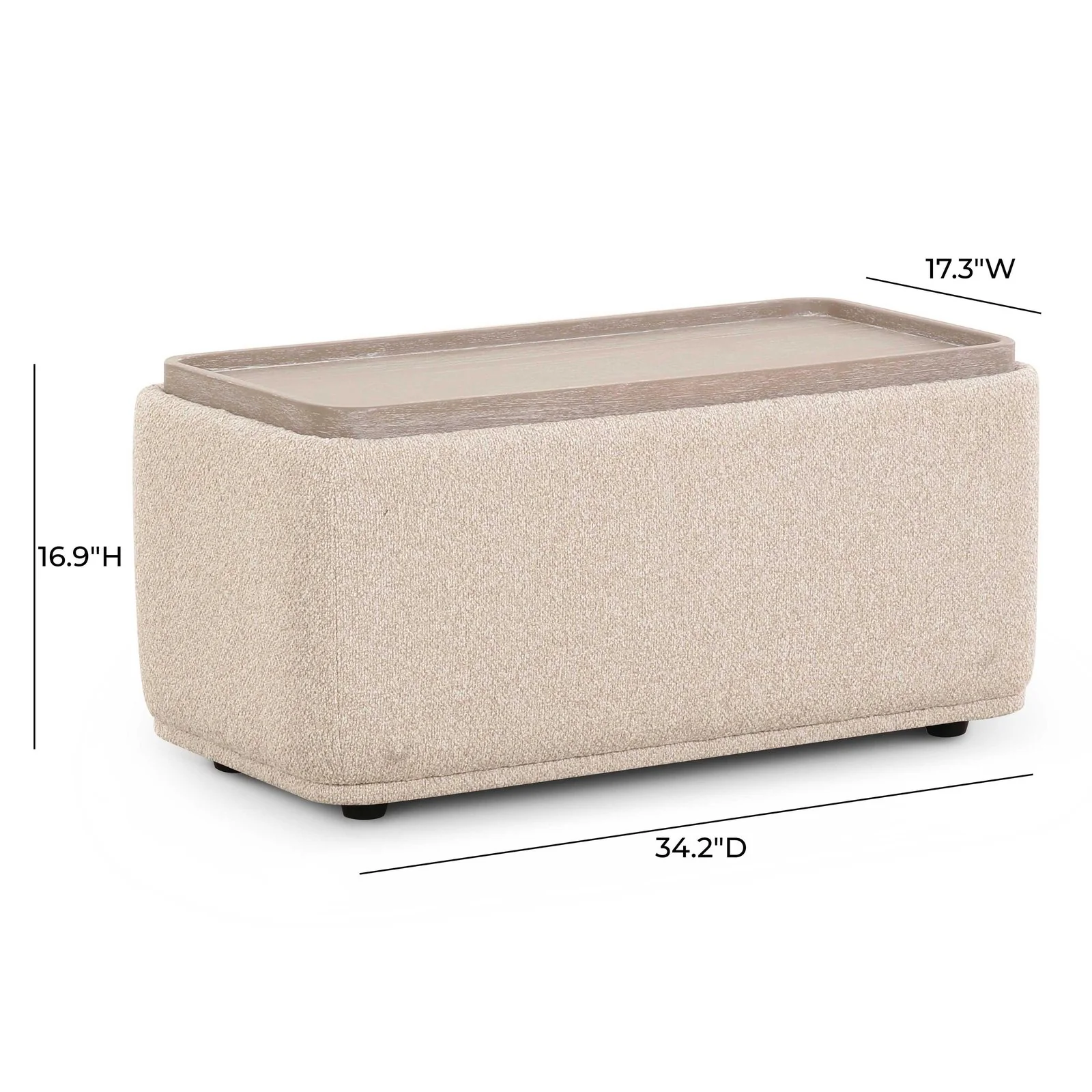 Sylvie Cream Boucle Ottoman Table - Image 5