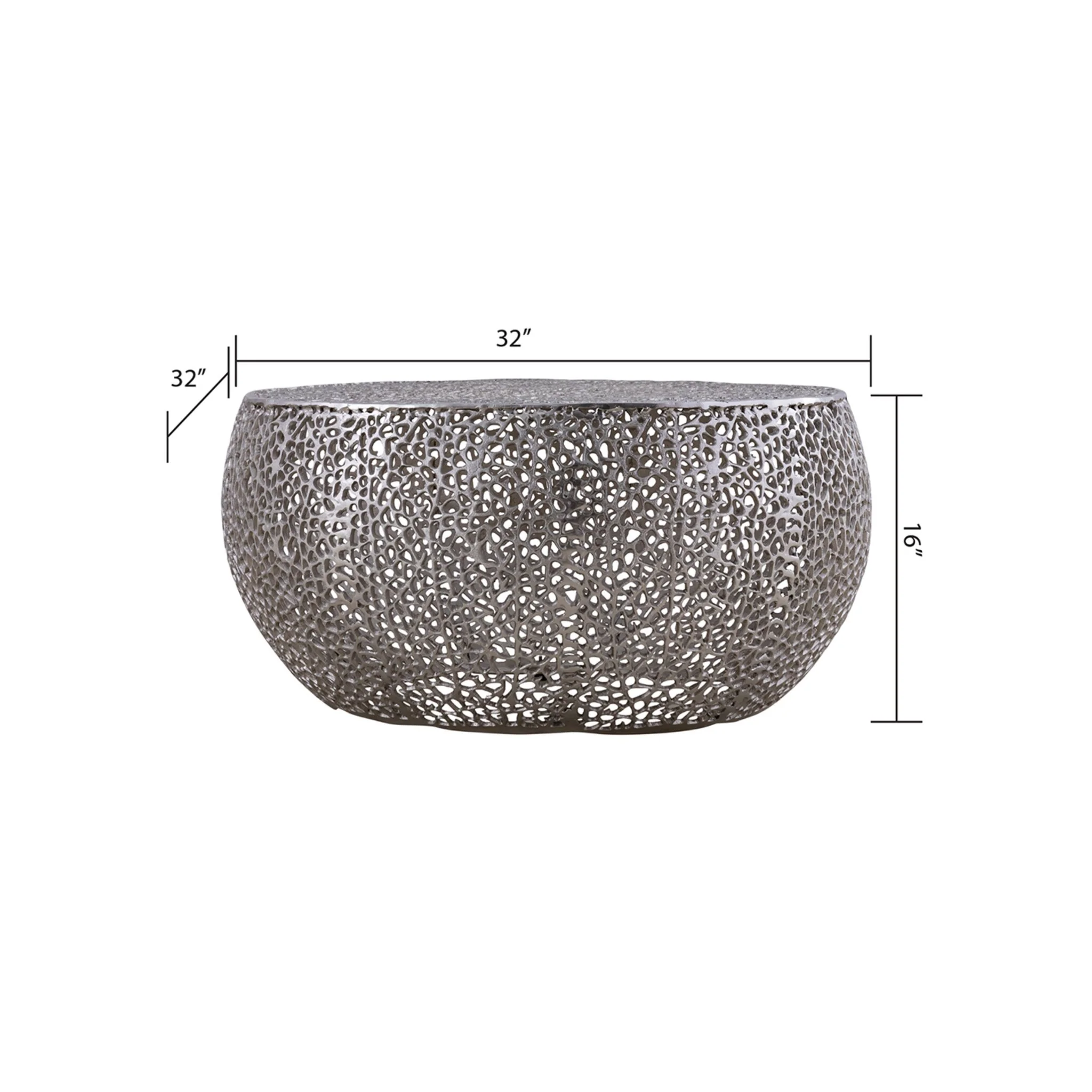 T3502-32-30 Round Coffee Table Silver - Image 4