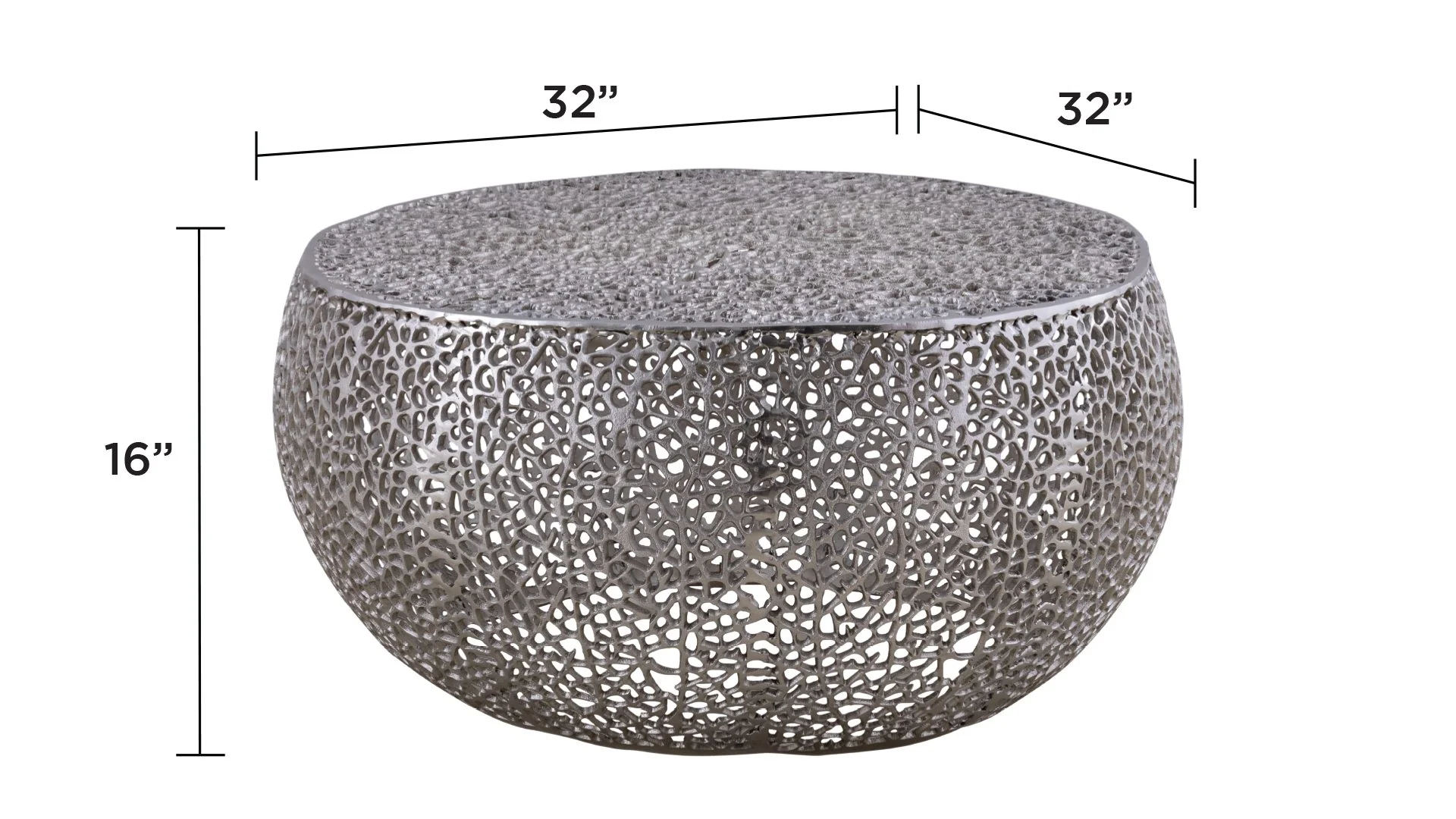 T3502-32-30 Round Coffee Table Silver - Image 5