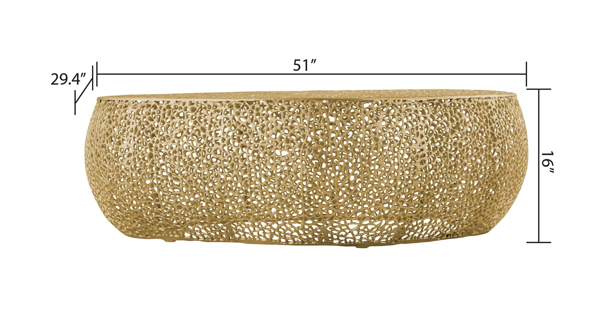 T3601-50 Oval Coffee Table Gold - Image 4