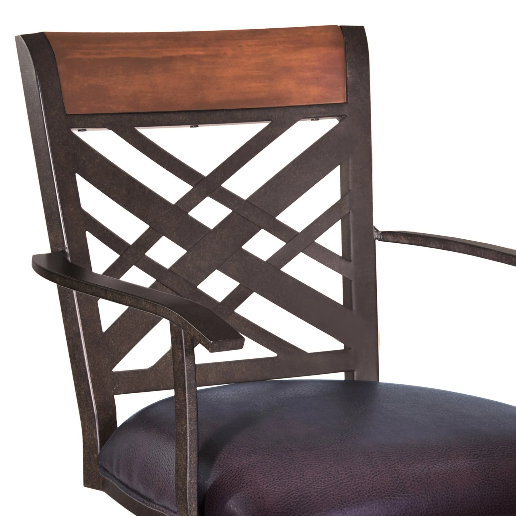 Tahiti 26" Arm Barstool in Auburn Bay finish with Brown Pu upholstery - Image 3